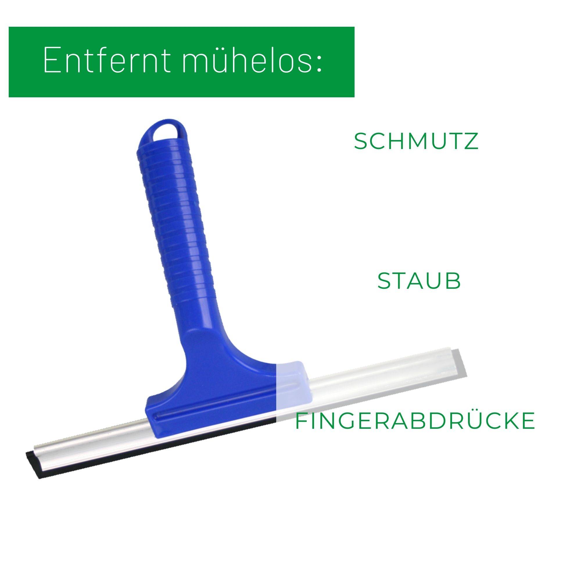 Novaliv 10x Fensterabzieher 45 cm Aluleiste mit Gummilippe für streifenfreies Abziehen Blau Fensterreiniger Fensterlippe Fensterreinigung Abzieher