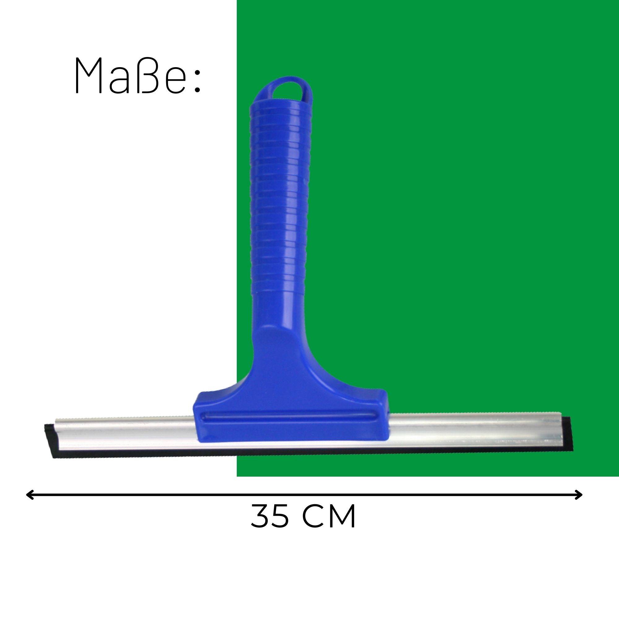 Novaliv Sparset Fensterabzieher 35 cm + 45 cm Aluleiste mit Gummilippe für streifenfreies Abziehen Blau Fensterreiniger Fensterreinigung Abzieher