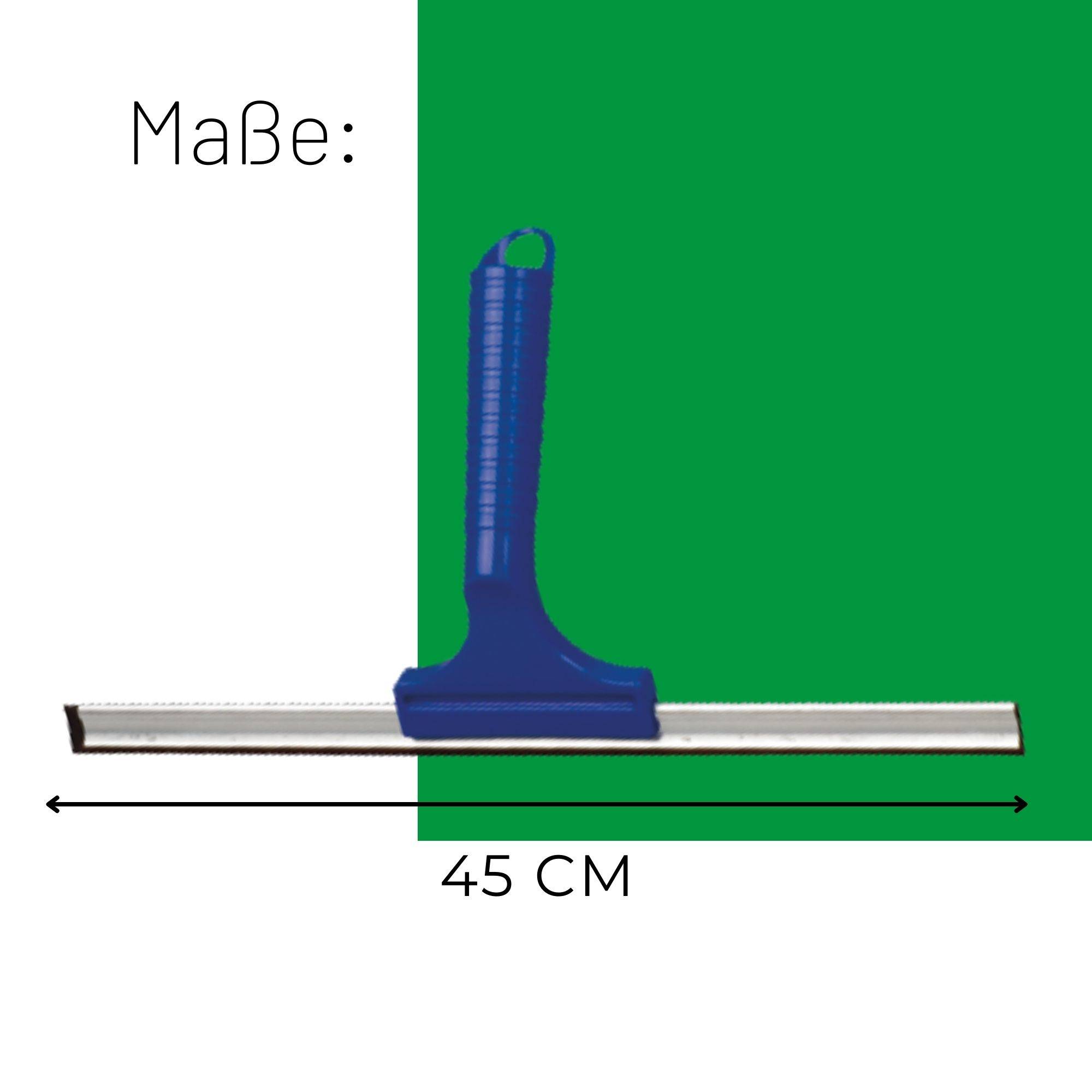 Novaliv Fensterabzieher 45 cm Aluleiste mit Gummilippe für streifenfreies Abziehen Blau Fensterreiniger Fensterlippe Fensterreinigung Abzieher