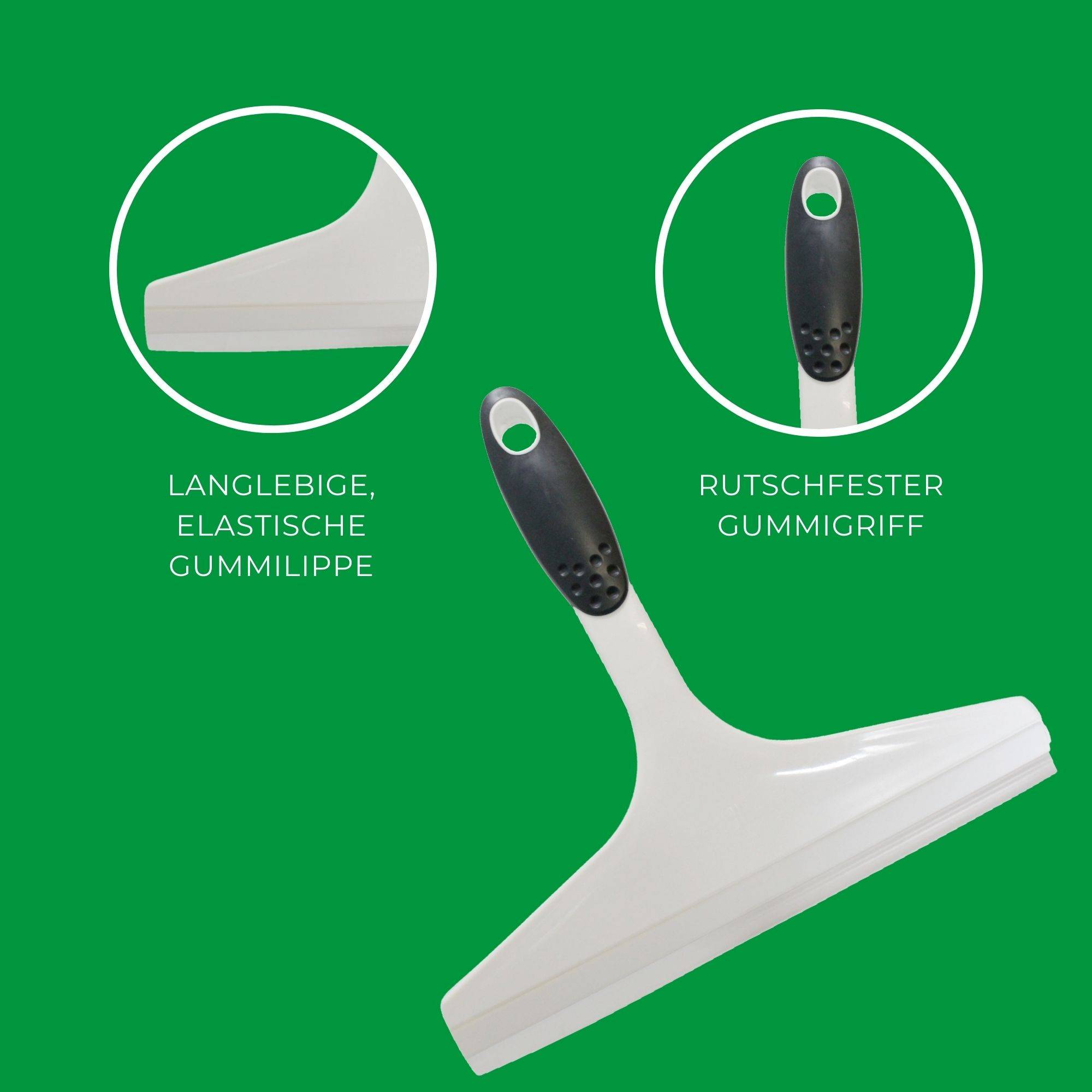 Novaliv Duschabzieher 23,5 cm Weiß ergonomischer Griff Wasserabzieher Dusche Abzieher Scheibenabzieher Glasabzieher Bad accressoires