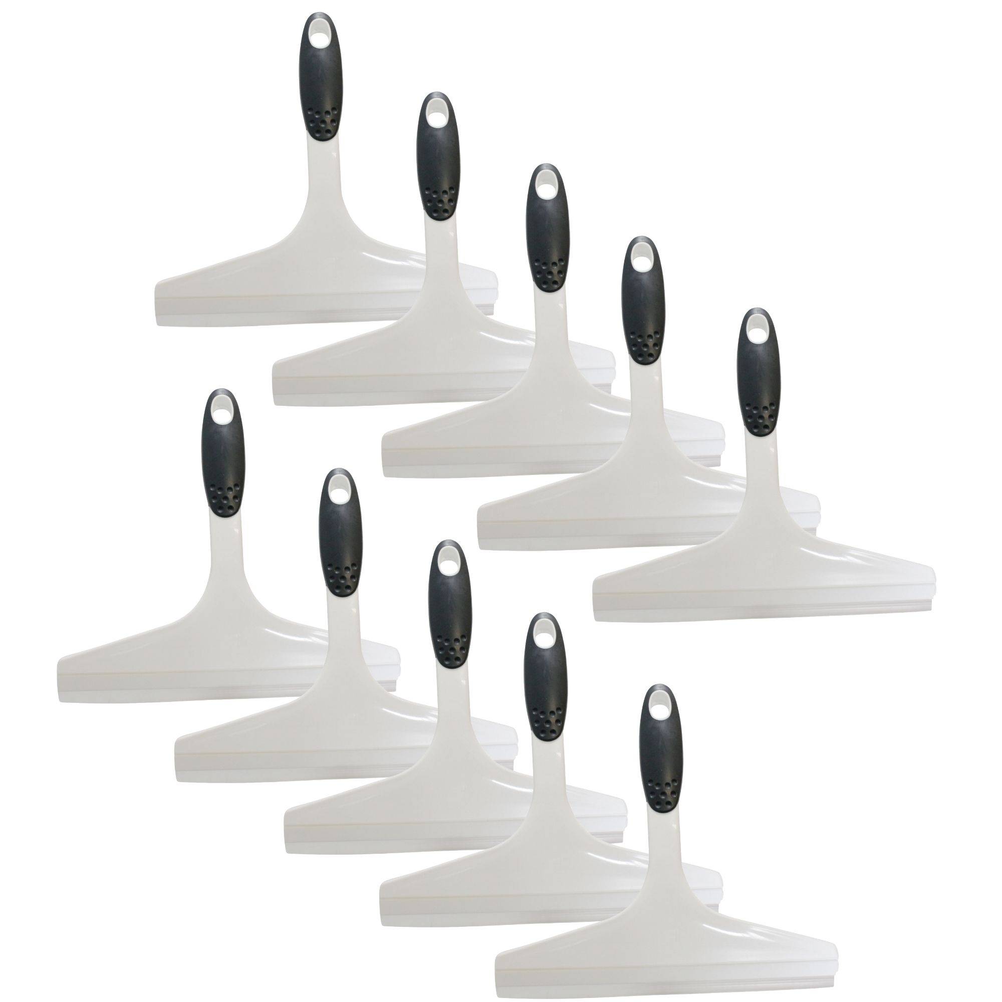 Novaliv 10x Duschabzieher 23,5 cm Weiß ergonomischer Griff Wasserabzieher Dusche Abzieher Scheibenabzieher Glasabzieher Bad accressoires