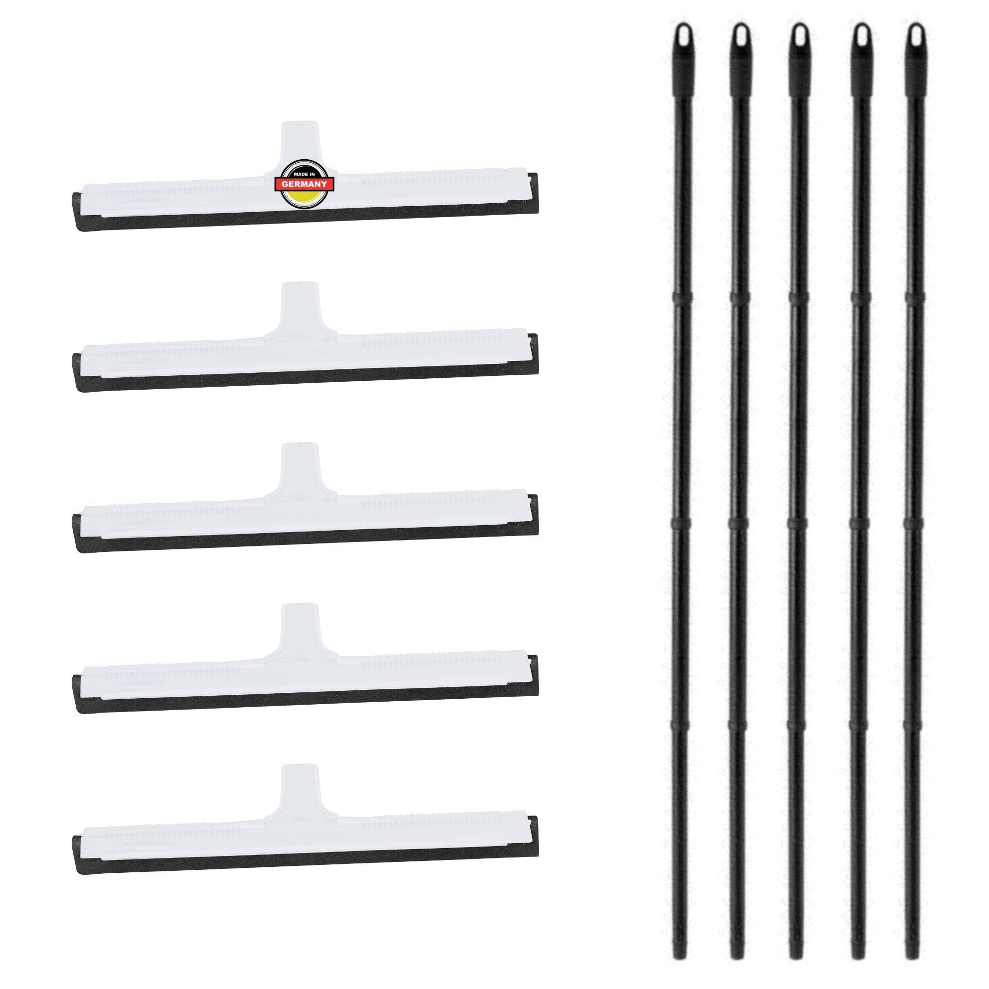 Novaliv 5x Wasserabzieher Boden Dusche Auto mit Teleskop Kunststoff 43cm Duschabzieher Abzieher Dusche Boden Abzieher Fenster Profi Wasserschieber