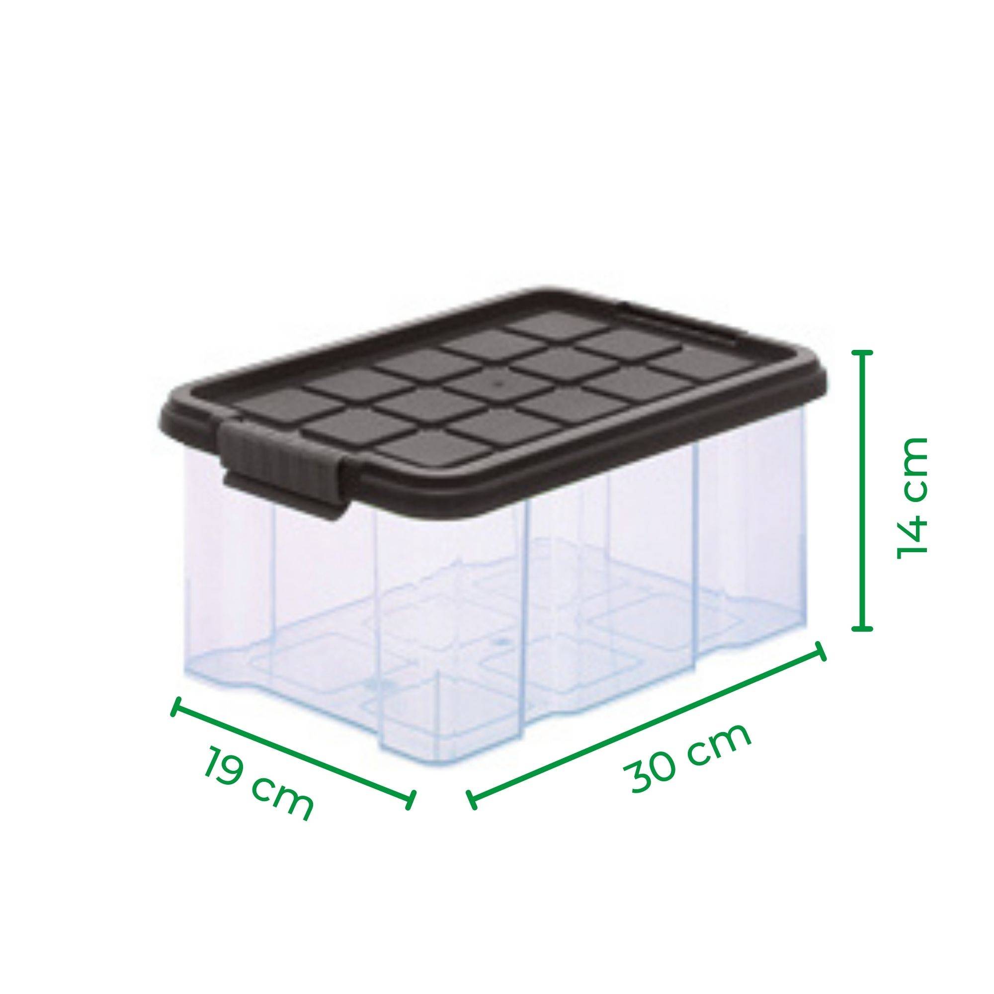 Novaliv 7 tlg Sparset Aufbewahrungsboxen mit Deckel Transparent 1x55L + 2x 15L + 2x 5L + 2x 2L Nestbar stapelbar Clipverschluss Rollboxen BPA-frei