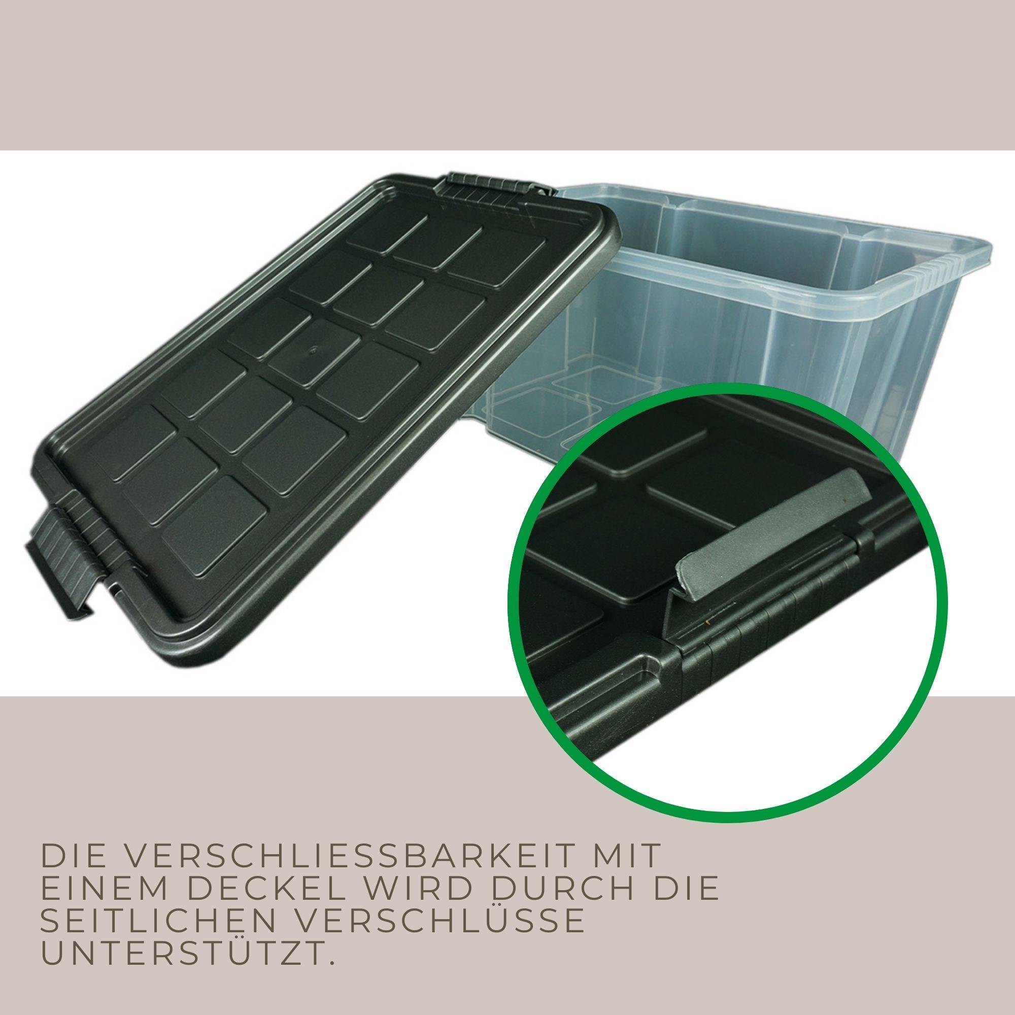 Novaliv 5x Aufbewahrungsboxen mit Deckel 5L Anthrazit Nestbar stapelbare Storage boxes mit Clipverschluss Kunststoff BPA-frei 30 x 19 x 14 cm