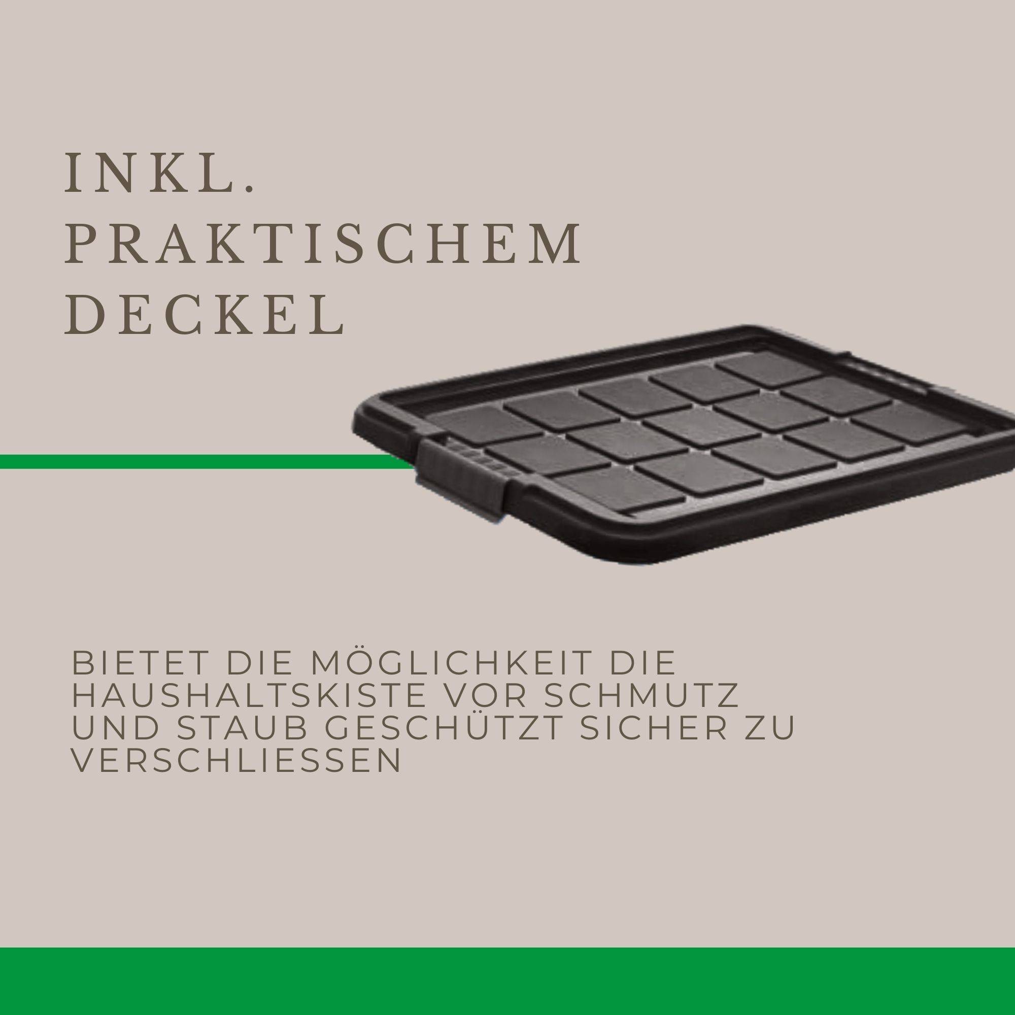 Novaliv 3x Unterbettkommode mit Rollen 28L Aufbewahrungsbox Deckel Anthrazit Nestbar stapelbare mit Clipverschluss Rollkiste BPA-frei 61x40x17 cm