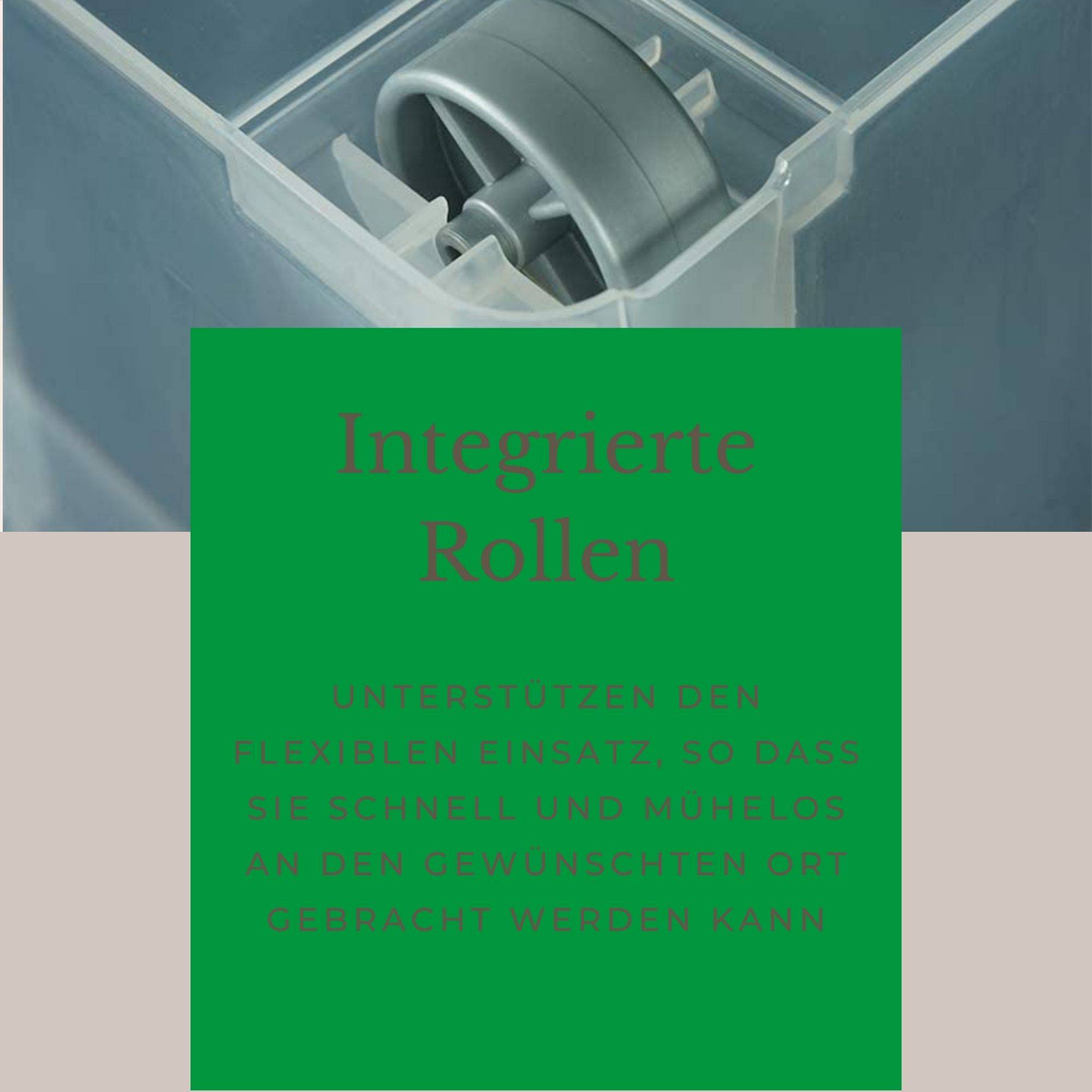 Novaliv 5 tlg Sparset Aufbewahrungsboxen mit Deckel Transparent 1x80 L + 4x 15L Nestbar stapelbar Clipverschluss Rollboxen BPA-frei