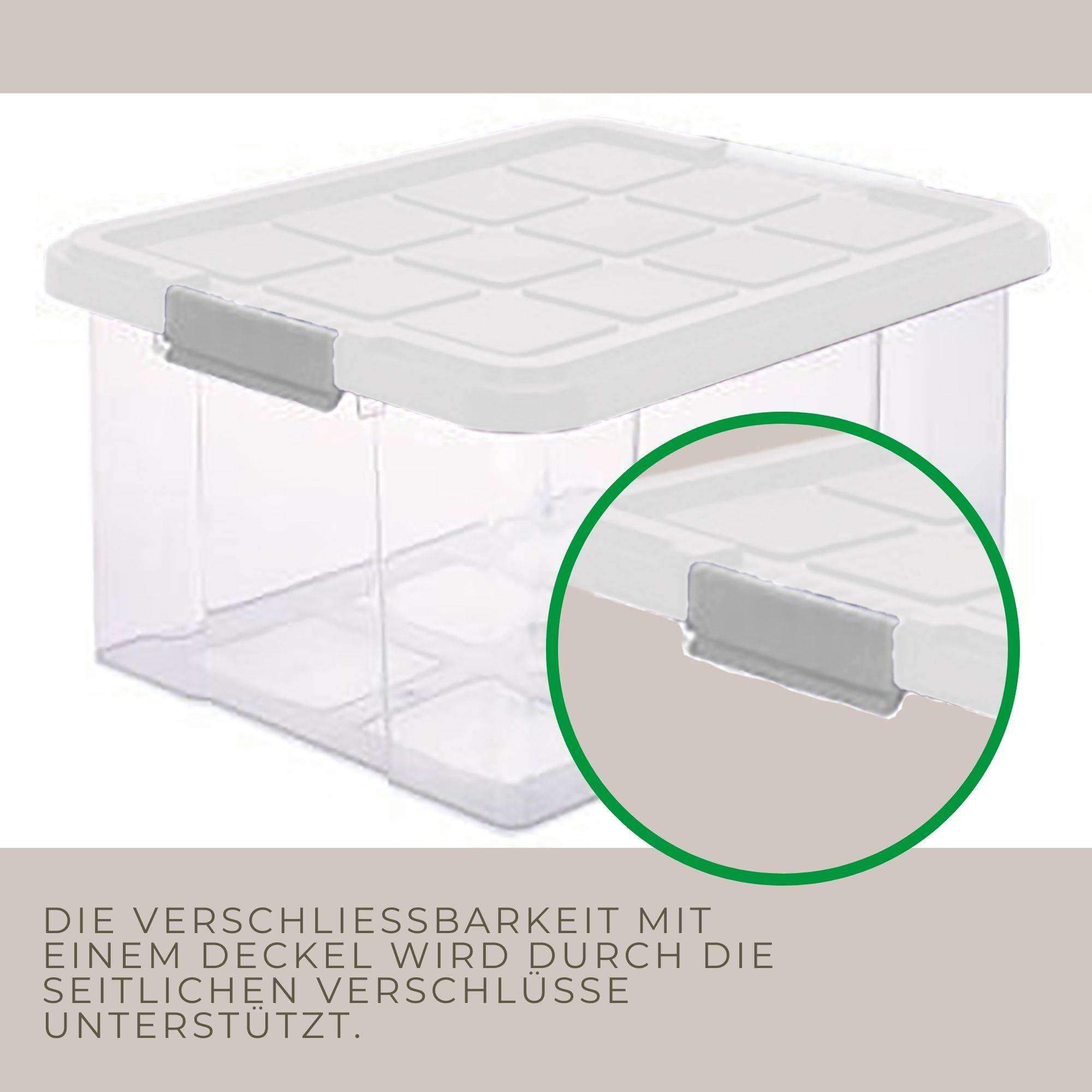 Novaliv 5 tlg Sparset Aufbewahrungsboxen mit Deckel Transparent 1x80 L + 4x 15L Nestbar stapelbar Clipverschluss Rollboxen BPA-frei