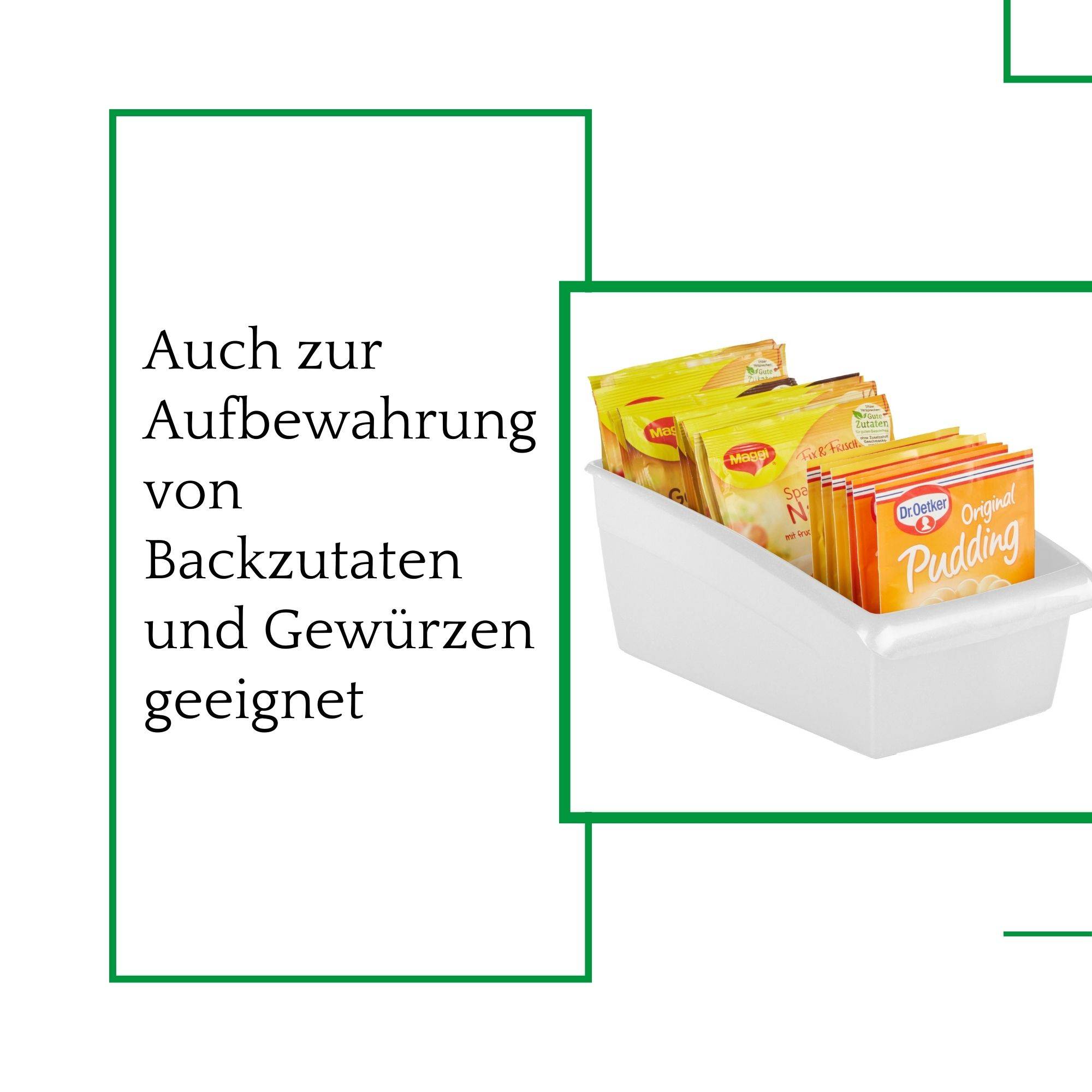 Novaliv Suppentütenbox 4er Sparset Schubladen Organizer Küche - 25 x 16 cm WEISS Gewürzaufbewahrung Box - Ordnungssystem für Schubladen - Aufbewah