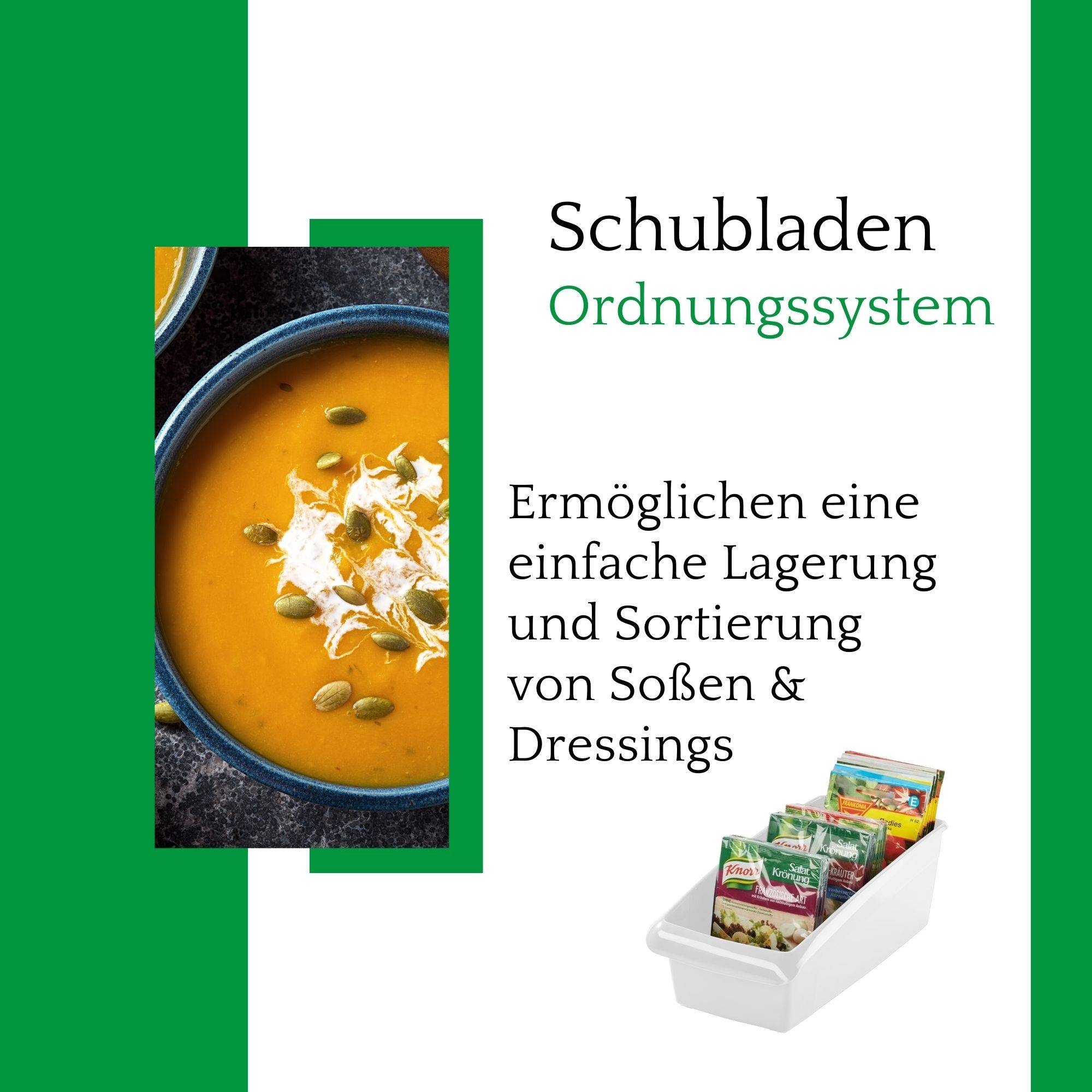 Novaliv Suppentütenbox groß Schubladen Organizer Küche - 25 x 16 cm WEISS Gewürzaufbewahrung Box - Ordnungssystem für Schubladen - Aufbewahrung &