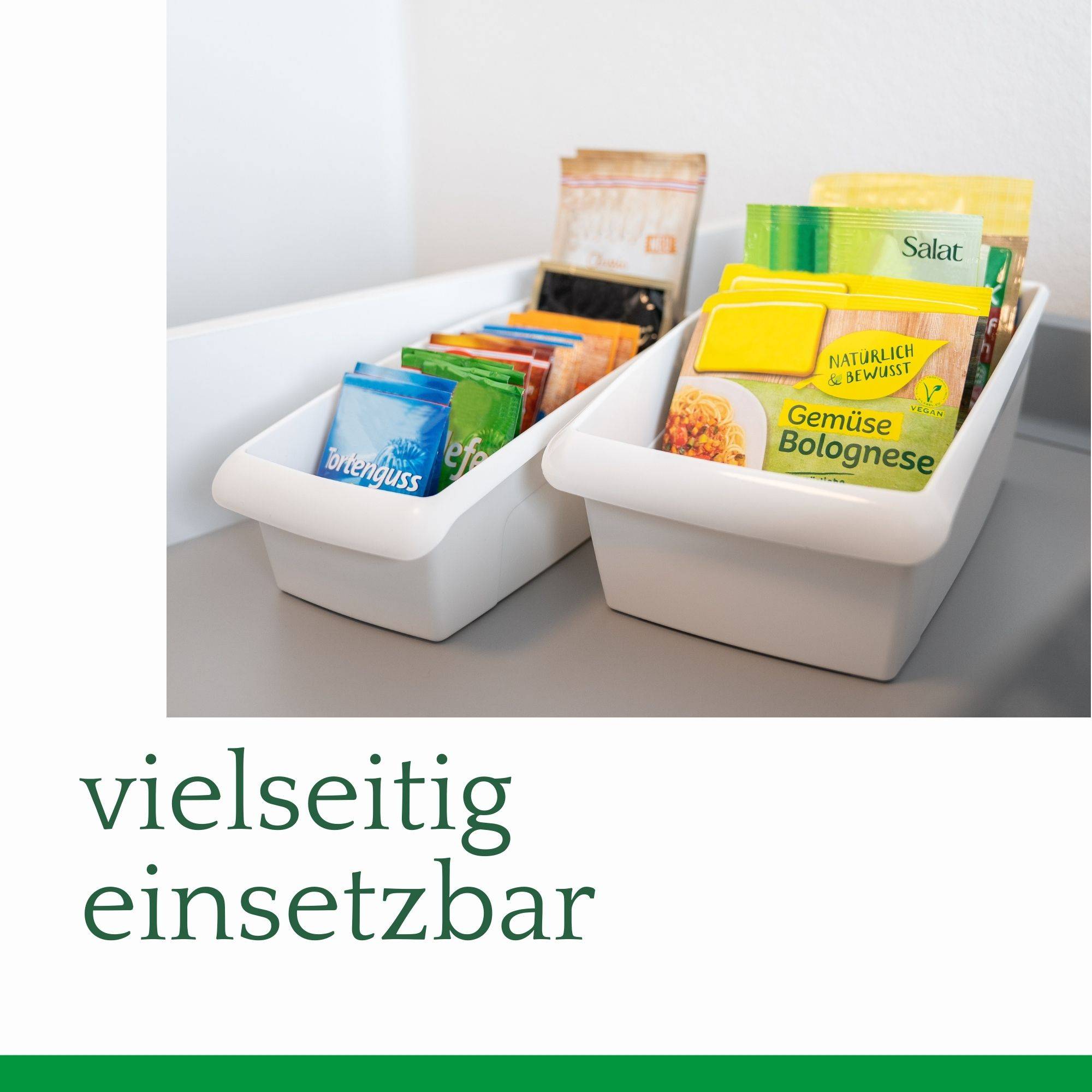 Novaliv Suppentütenboxen Set - 25 x 12 cm und 25 x 16 cm WEISS - Gewürzaufbewahrung Box - Ordnungssystem für Schubladen - Aufbewahrung & Organisati