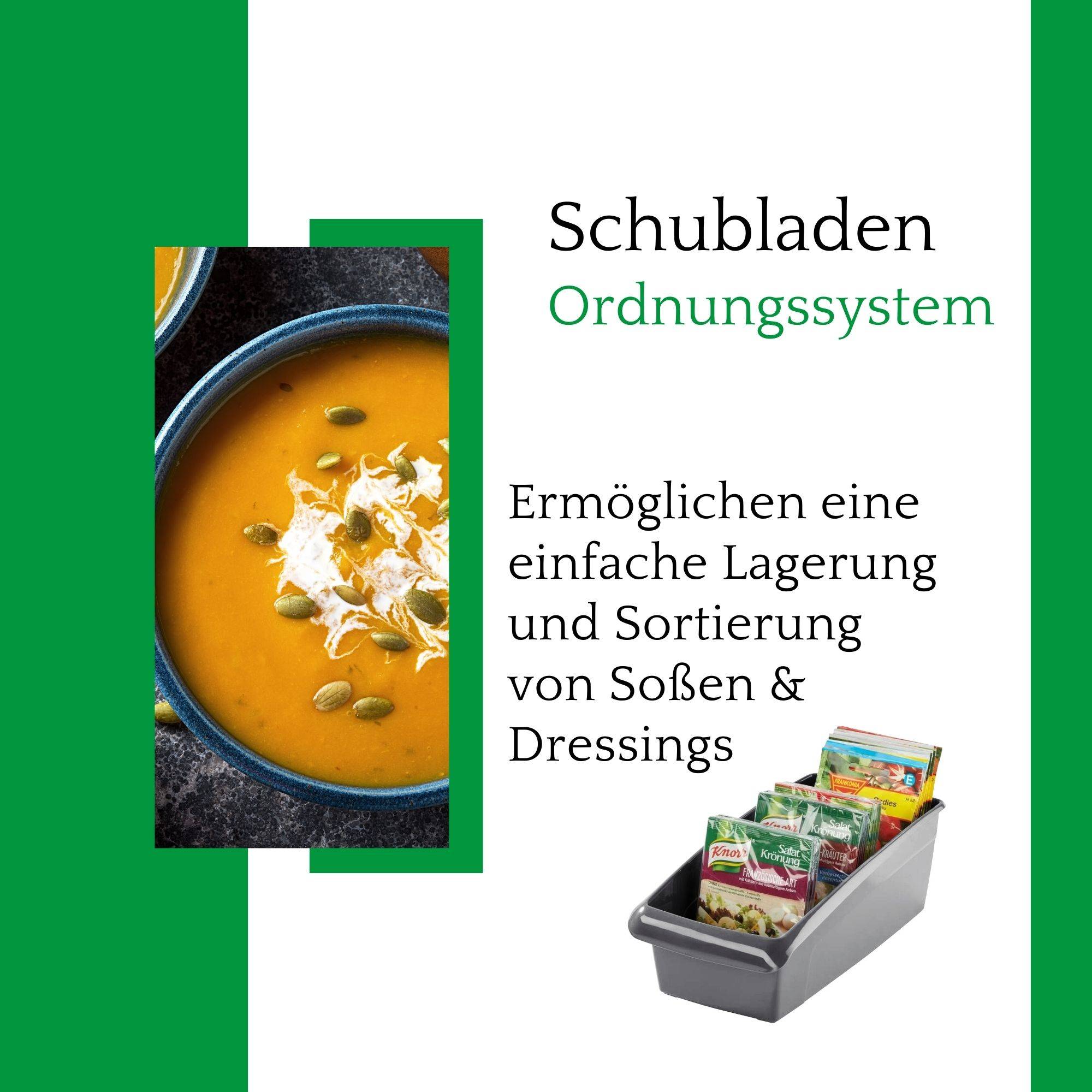 Novaliv Suppentütenboxen klein 2er Set - 25 x 12 cm WEISS und ANTHRAZIT GRAU - Gewürzaufbewahrung Box - Ordnungssystem für Schubladen - Aufbewahrun