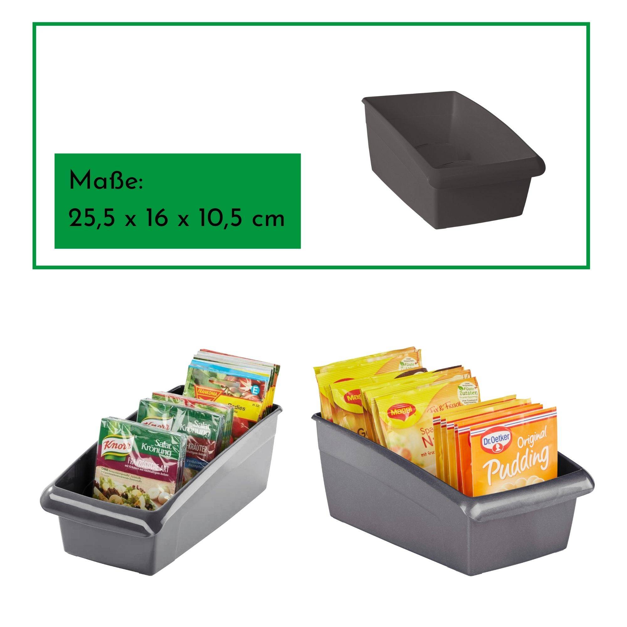 Novaliv Kosmetik Aufbewahrung 3er Set (2 Stück 25 x 12 cm und 1 Stück 25 x 16 cm) ANTHRAZIT GRAU - Make-up Pinselhalter – für Schminkpinsel Eyeli