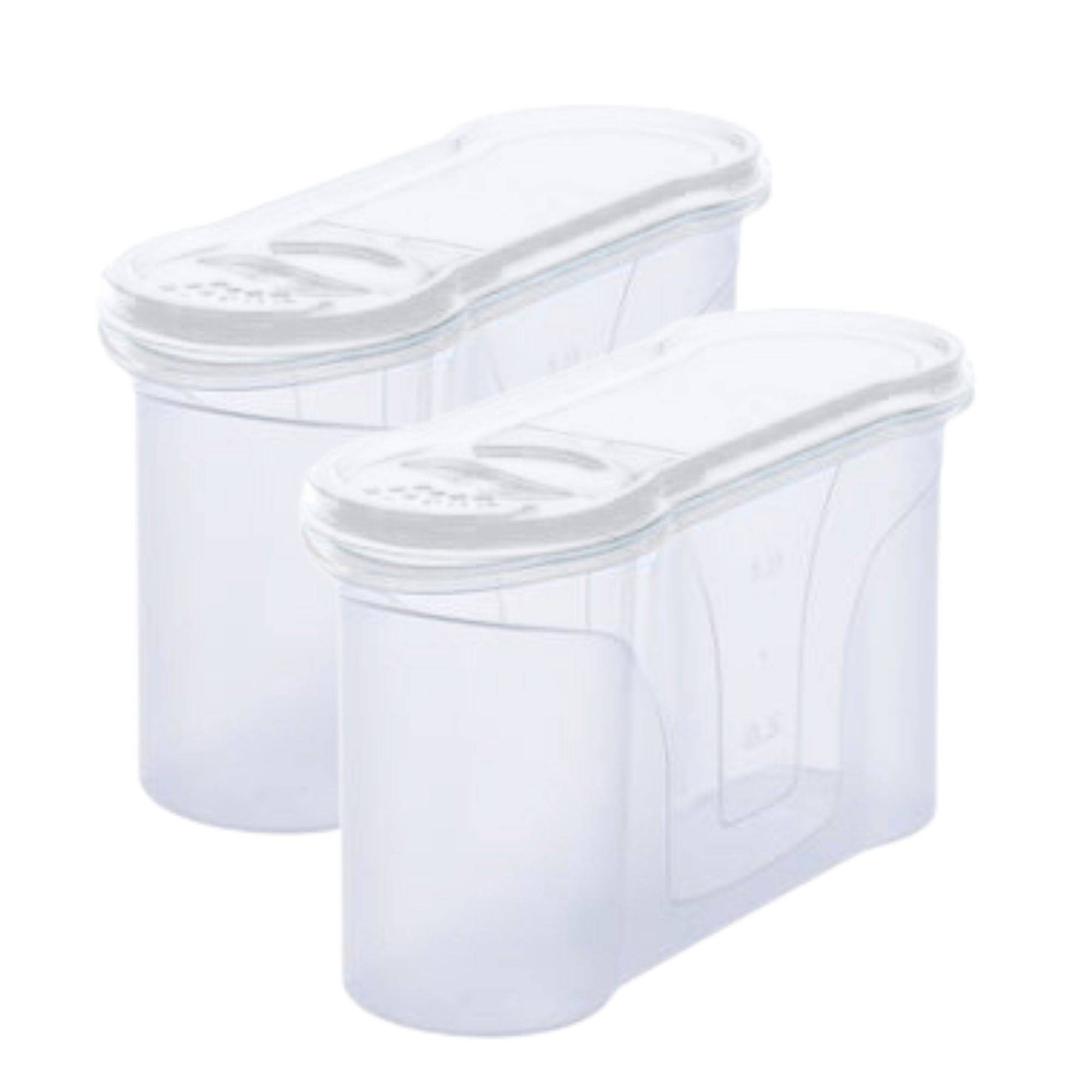 Novaliv Schüttdosen 2er SET Vorratsdose zum Streuen 1,3 Liter - Maße (LxBxH): 22 x 13 x 8,5 cm - Dose mit Deckel 1l für Müsli Mehl Zucker Dosen K