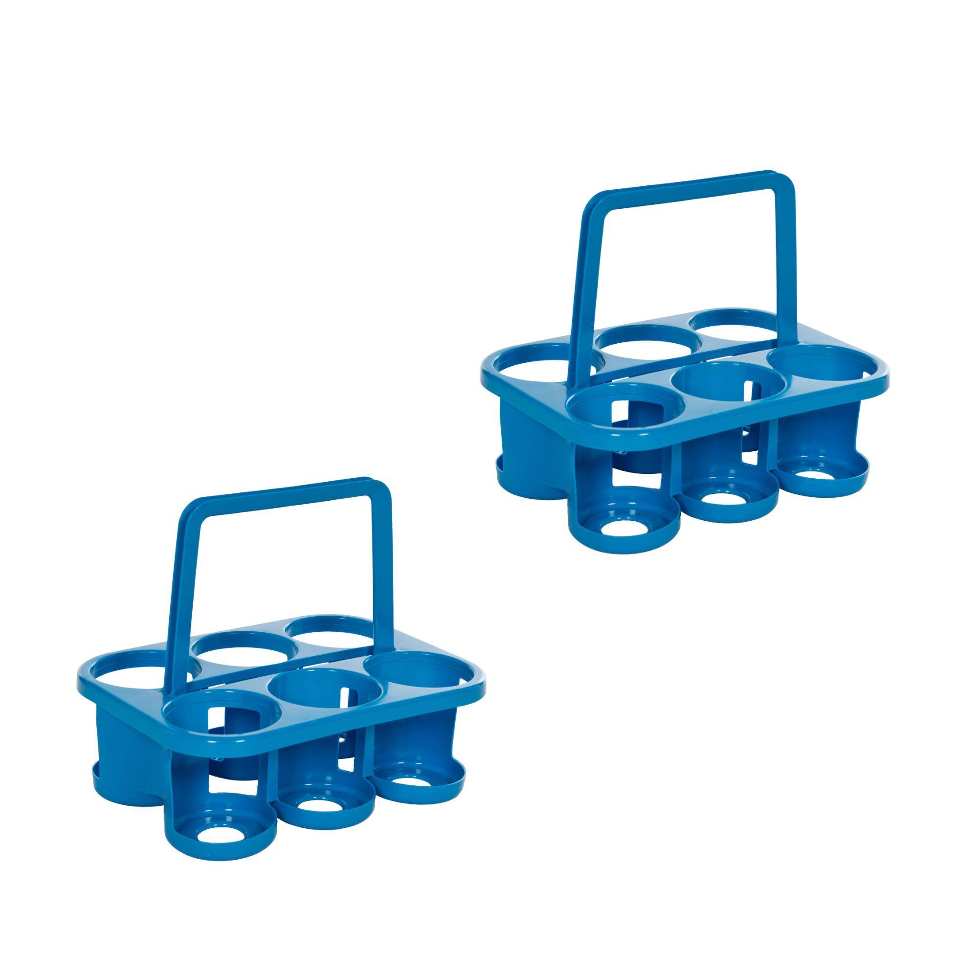 Novaliv 2x Flaschenträger für 12 Flaschen - Stabiler Halt - Getränkekorb Kunststoff, Stapelbar, 32x23x28cm BLAU - Ideal für Küche & Keller Geträ