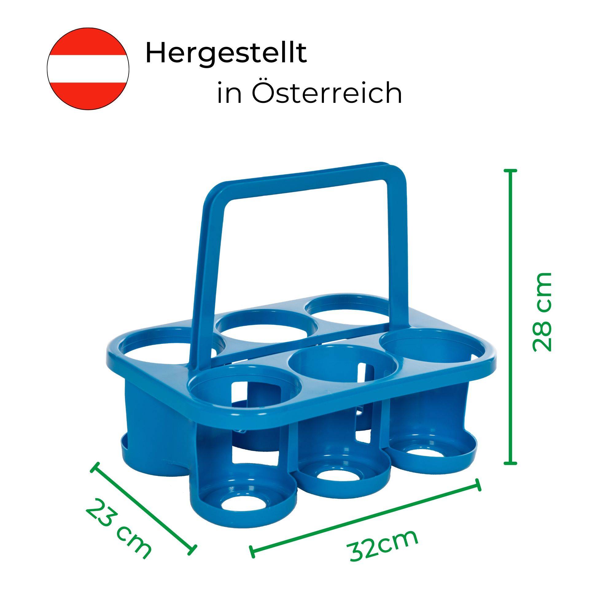 Novaliv 2x Flaschenträger für 12 Flaschen - Stabiler Halt - Getränkekorb Kunststoff, Stapelbar, 32x23x28cm BLAU - Ideal für Küche & Keller Geträ