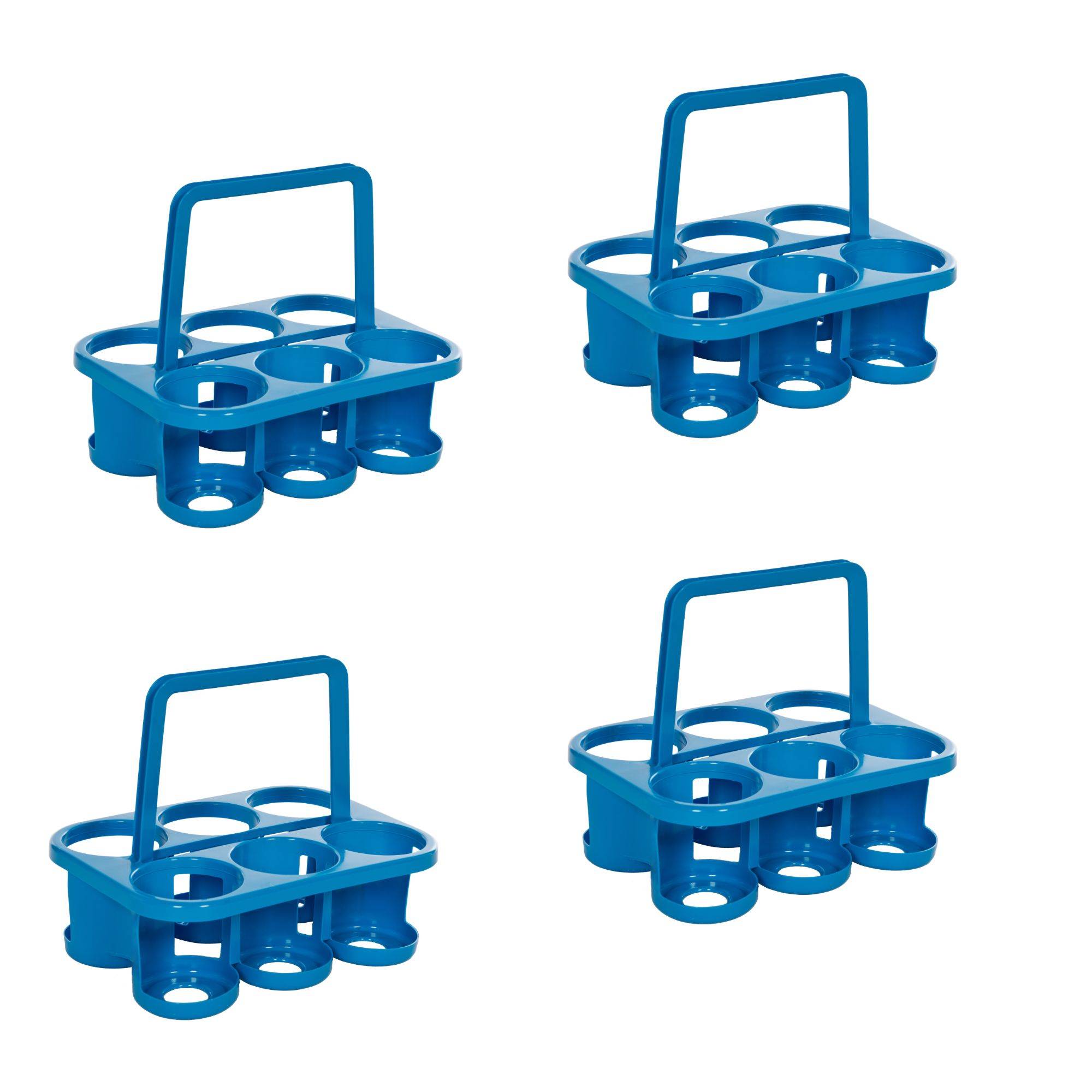 Novaliv 4x Flaschenträger für 24 Flaschen - Stabiler Halt - Getränkekorb Kunststoff, Stapelbar, 32x23x28cm BLAU - Ideal für Küche & Keller Geträ