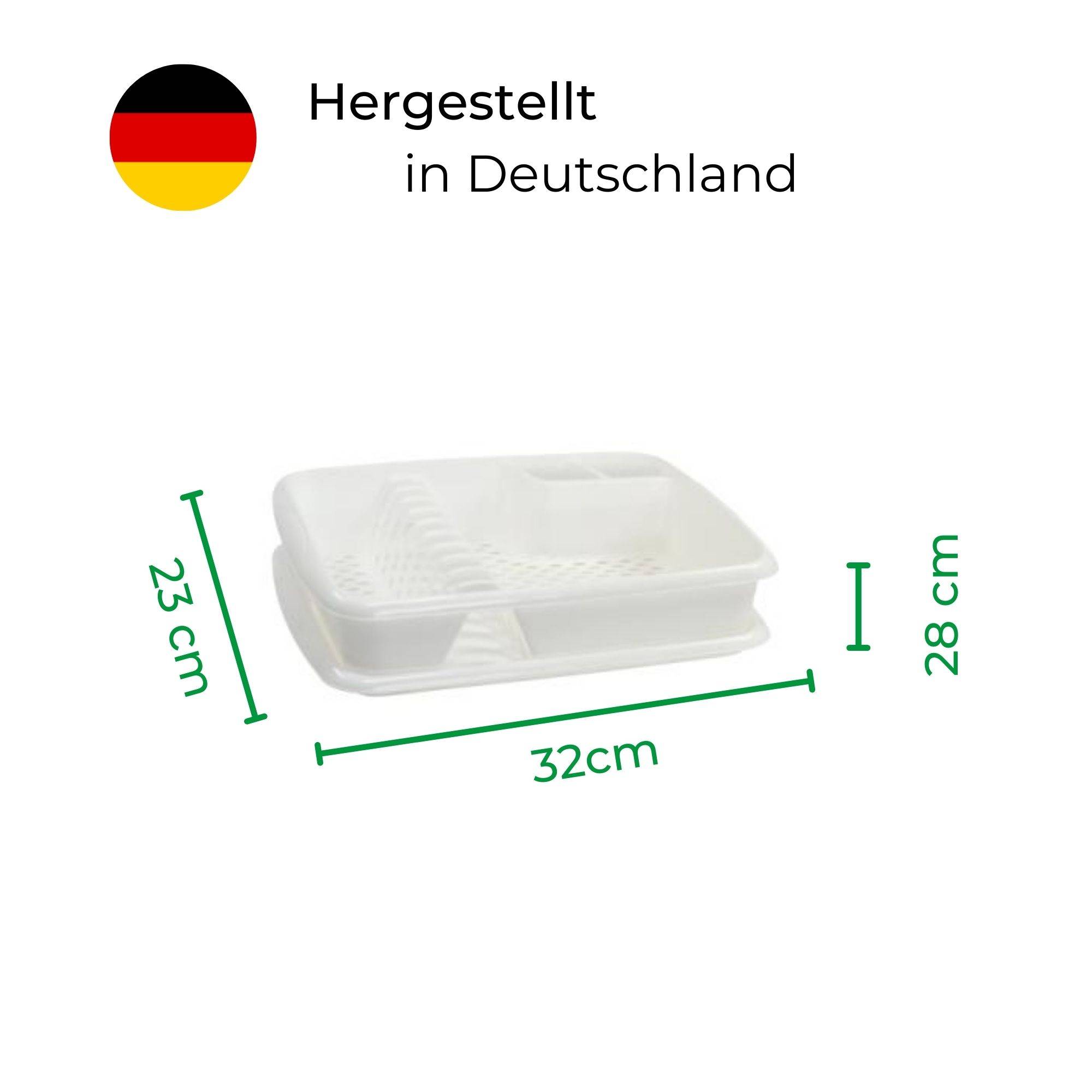Novaliv Geschirrabtropfgestell mit Abtropfschale WEISS 40 x 30 cm – Abtropfgestell für Waschbecken – Abtropfständer platzsparend für Abwasch Ca