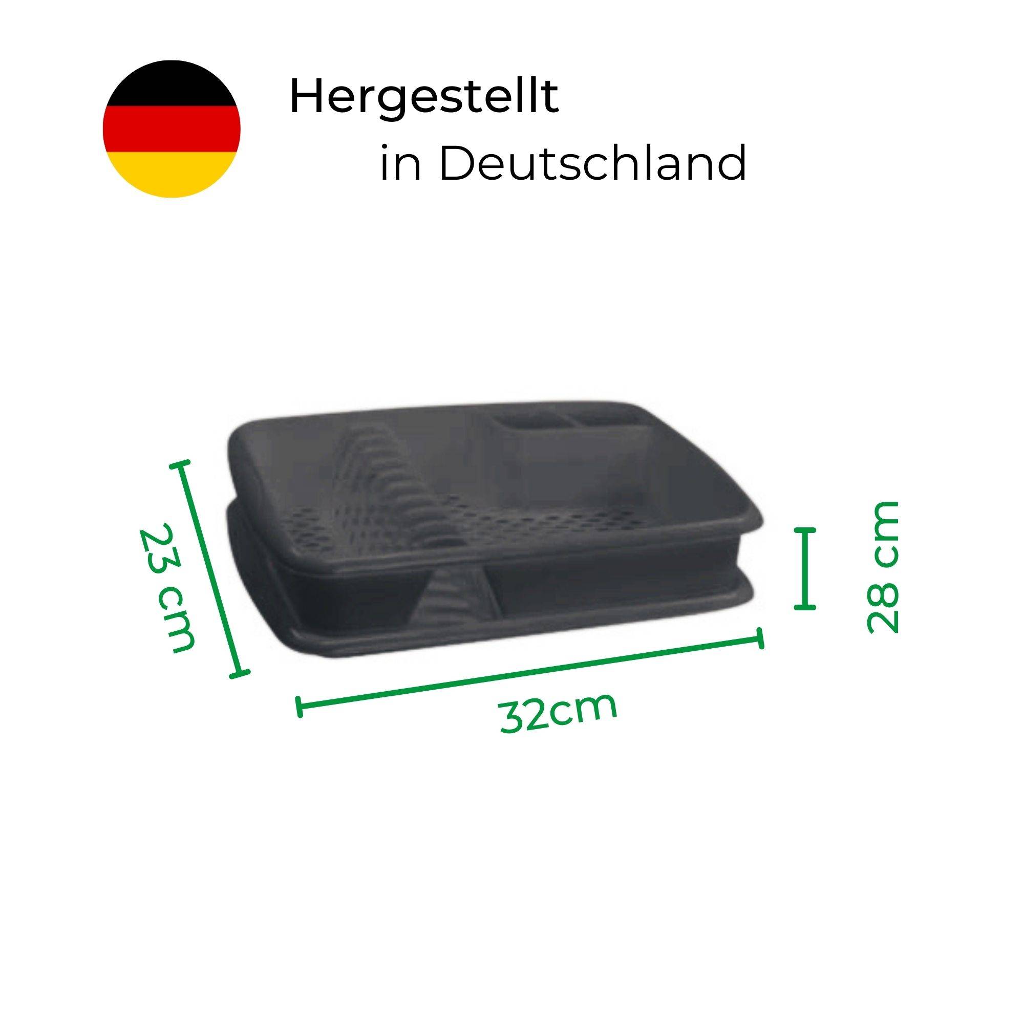 Novaliv Geschirrabtropfgestell mit Abtropfschale ANTHRAZIT GRAU 40 x 30 cm – Abtropfgestell für Waschbecken – Abtropfständer platzsparend für A