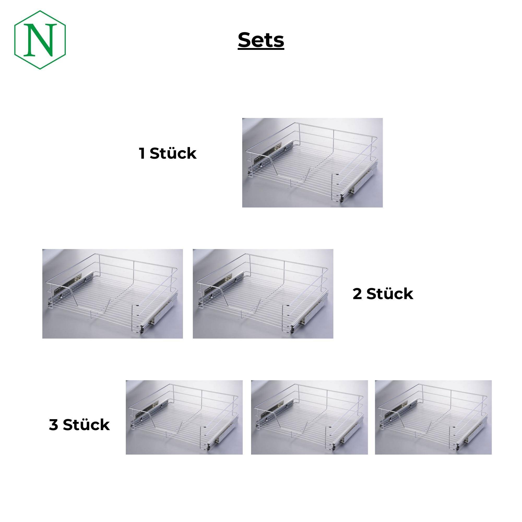 Novaliv Teleskopschublade für Küchen 49x44x14cm Nachrüstbare Lösung für mehr Komfort und Organisation - aus Stahl - Teleskopauszug Schubladen Nac