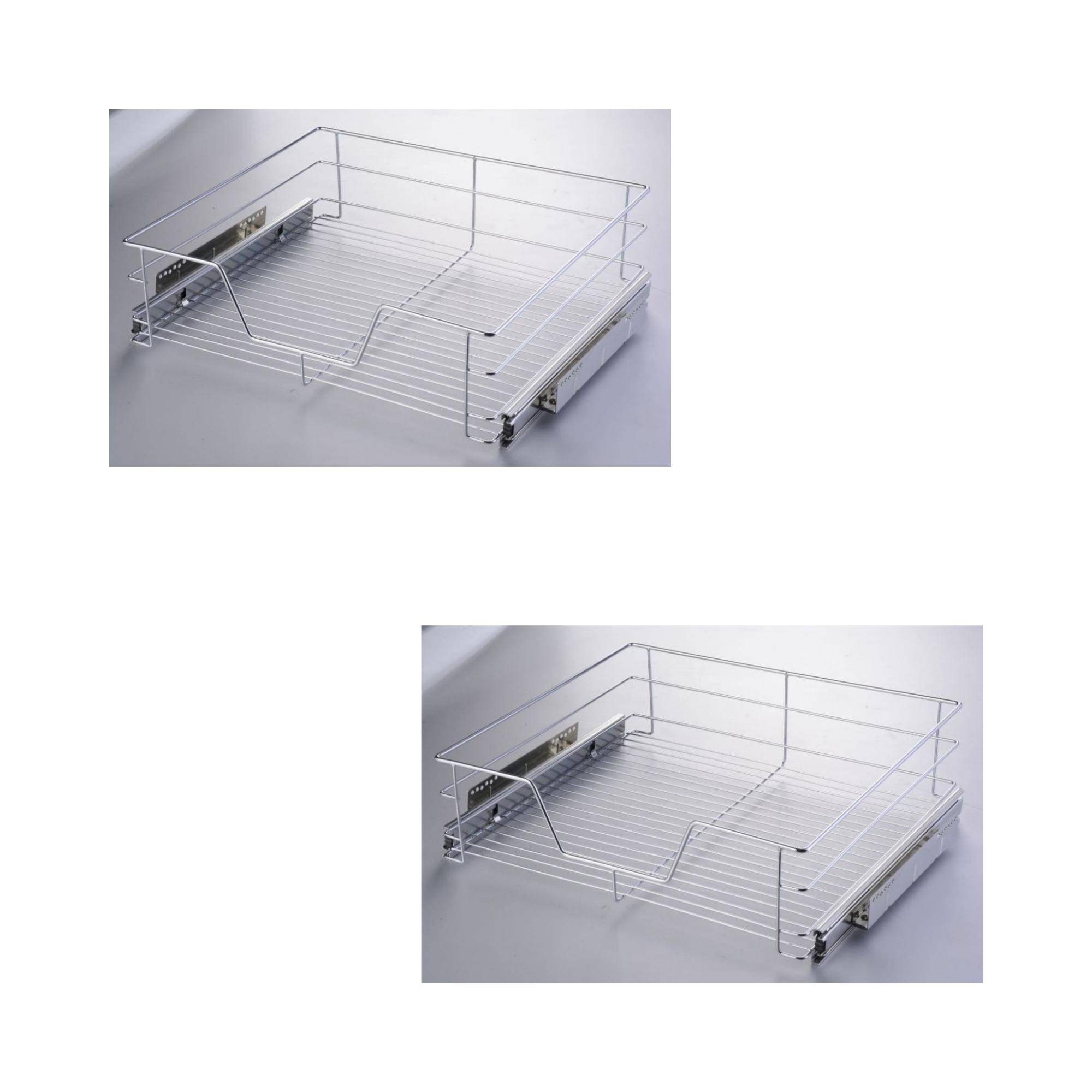 Novaliv 2er Set Teleskopschublade Küchenschublade Stahl 49x44x14cm Nachrüstbare Lösung für mehr Komfort und Organisation - Teleskopauszug Schublad