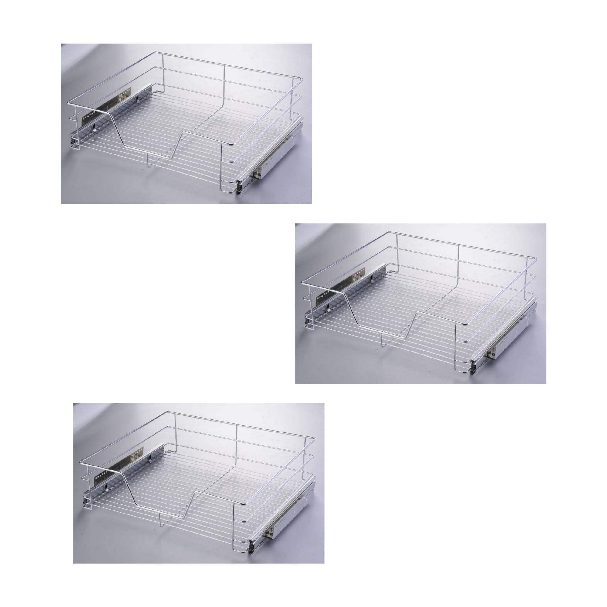 Novaliv 3 Stk Teleskop Küchenschubladen 49x44x14cm Nachrüstbare mehr Komfort und Organisation aus hochwertigem Stahl - Teleskopauszug Schubladen Nac