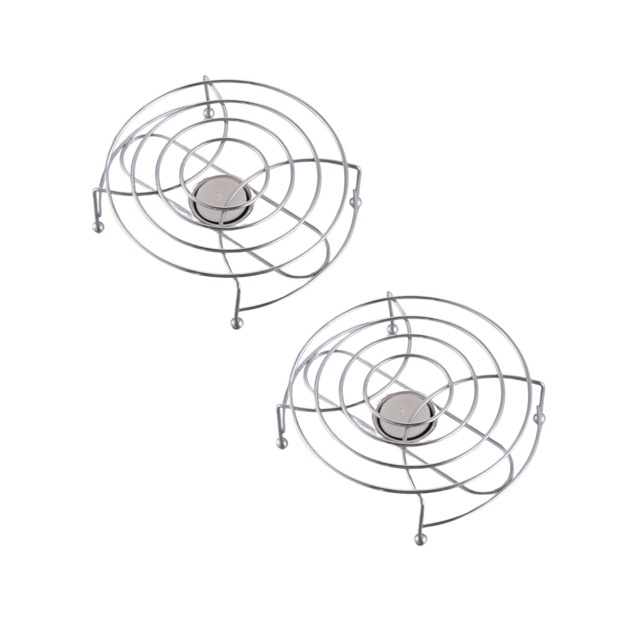 2er set Novaliv Stövchen Edelstahl 17cm Durchmesser Hält Getränke Lange Warm Silberfarben Langlebig Teekannen Wärmer Topfwärmer Tassenwärmer War