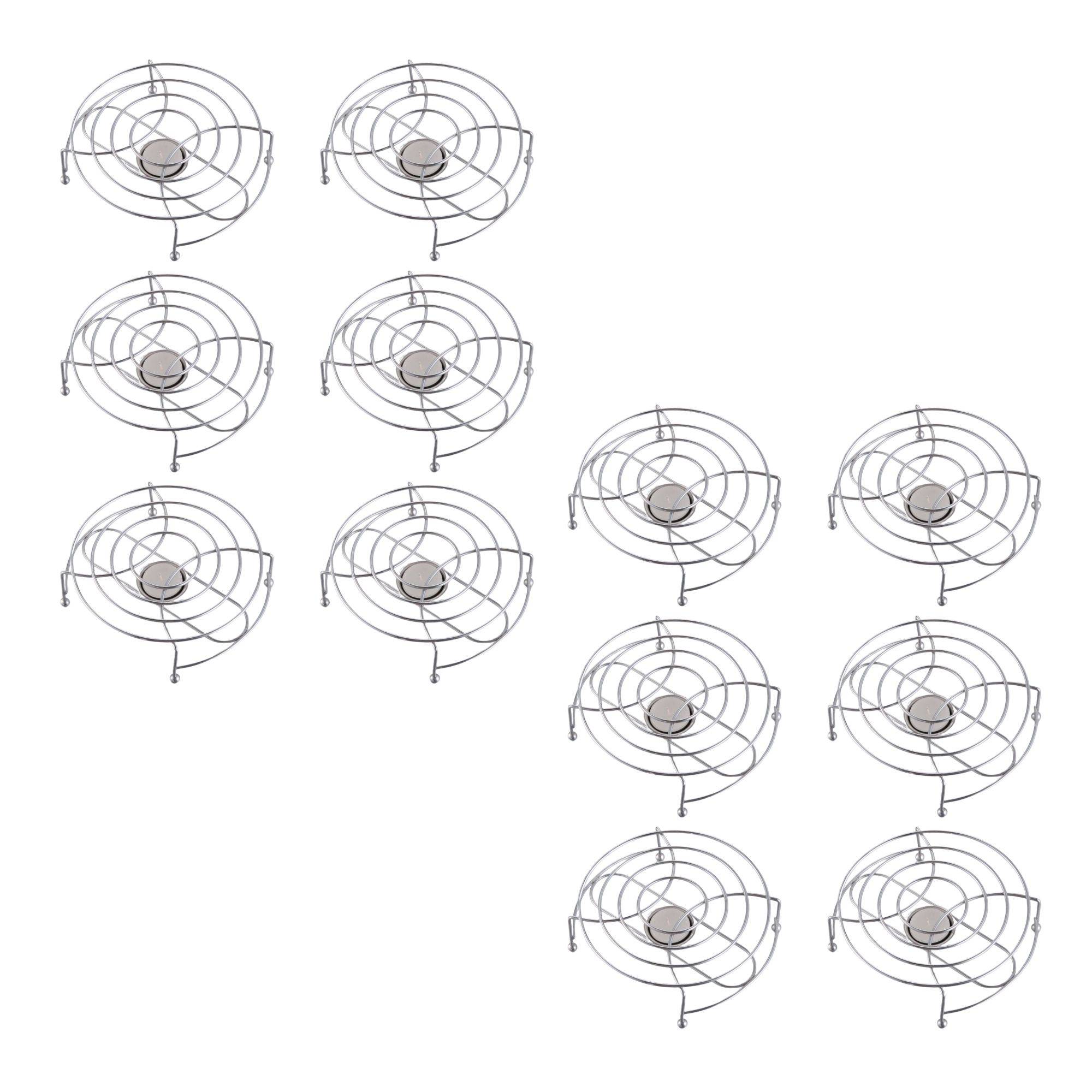 12 Stück Novaliv Stövchen Edelstahl 17cm Durchmesser Getränke warmhaltend Silber Hitzebeständig und Langlebig Topfwärmer Wärmer Kaffeewärmer W