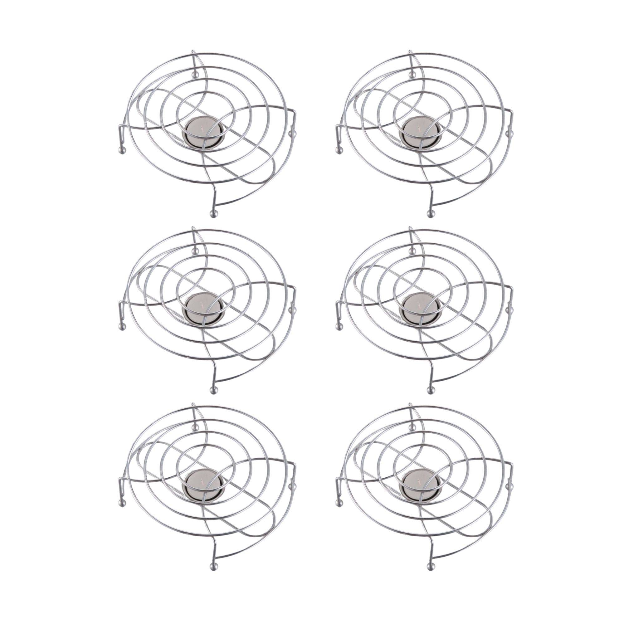 6x Novaliv Stövchen Edelstahl Hält Getränke Lange Warm 17cm Durchmesser Silberfarben Hitzebeständig und Langlebig Tassenwärmer Kaffeewärmer Warm