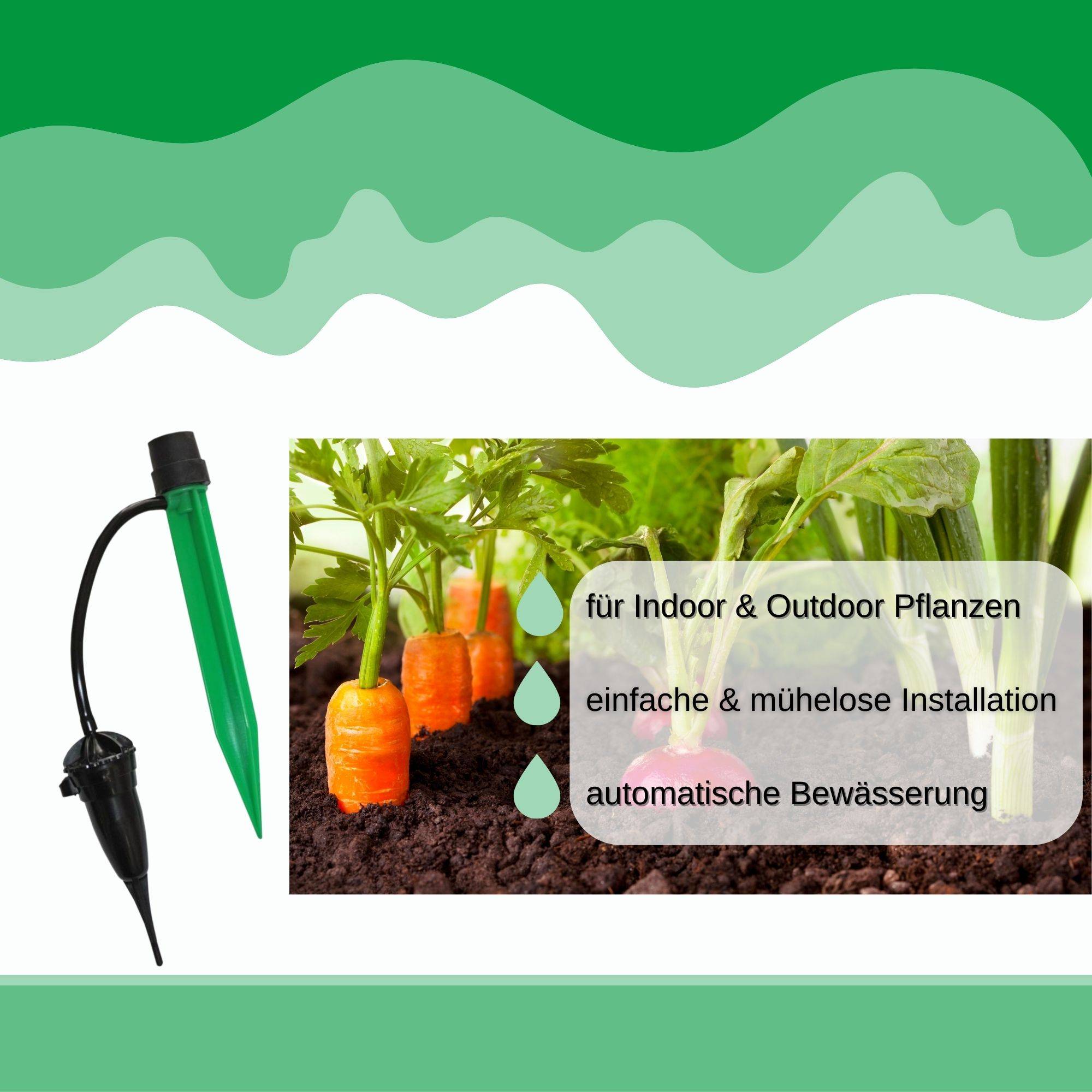 Novatool 2er Set Automatisches Bewässerungssystem für Zimmerpflanzen - BEWÄSSERUNG BIS 30 TAGE - Tropfschlauch Urlaubsbewässerungssystem Garten -