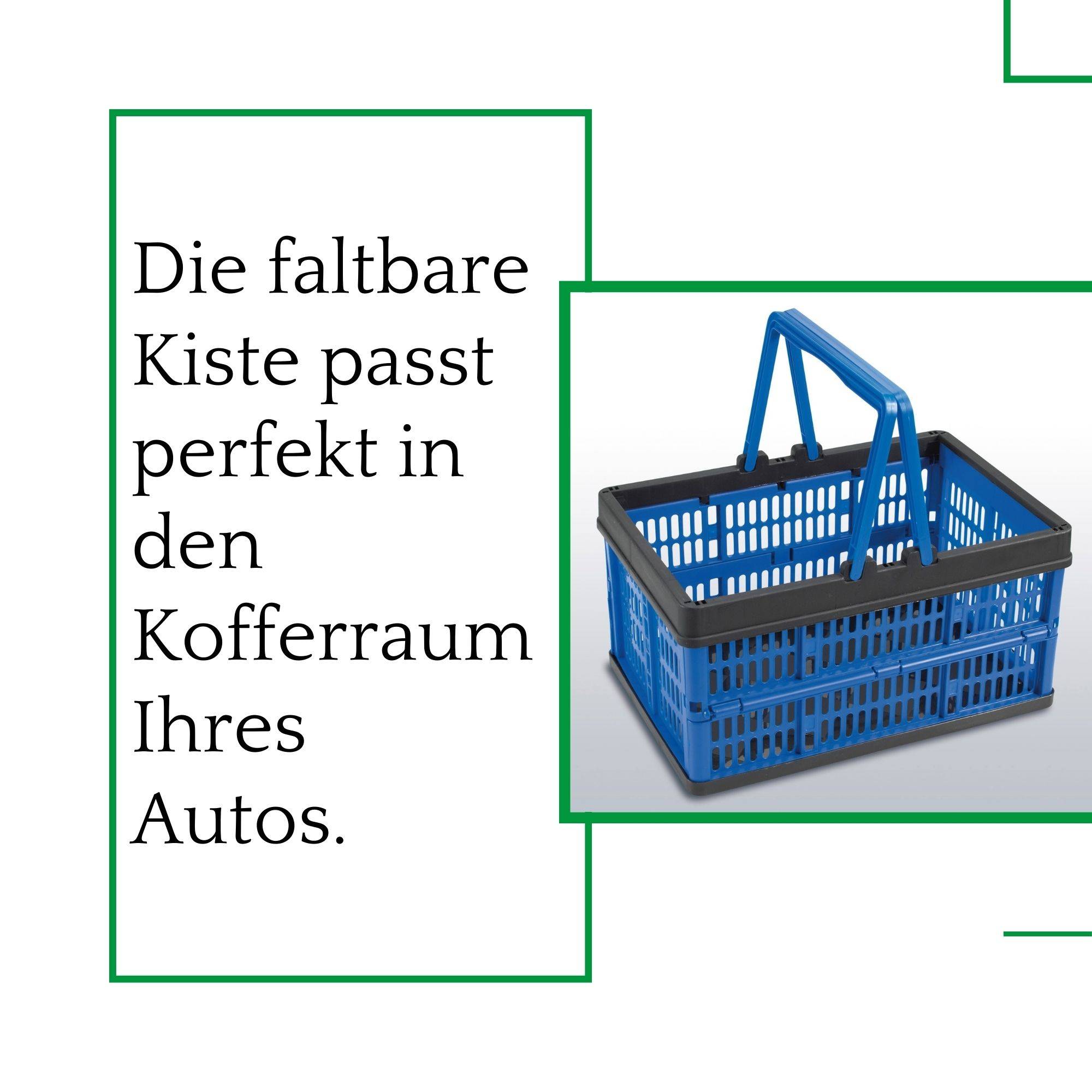 Novaliv Klappbox Blau 10er Set - 16L Faltkorb mit Henkeln - Vielseitiger Einkaufskorb - Praktische Aufbewahrungsbox