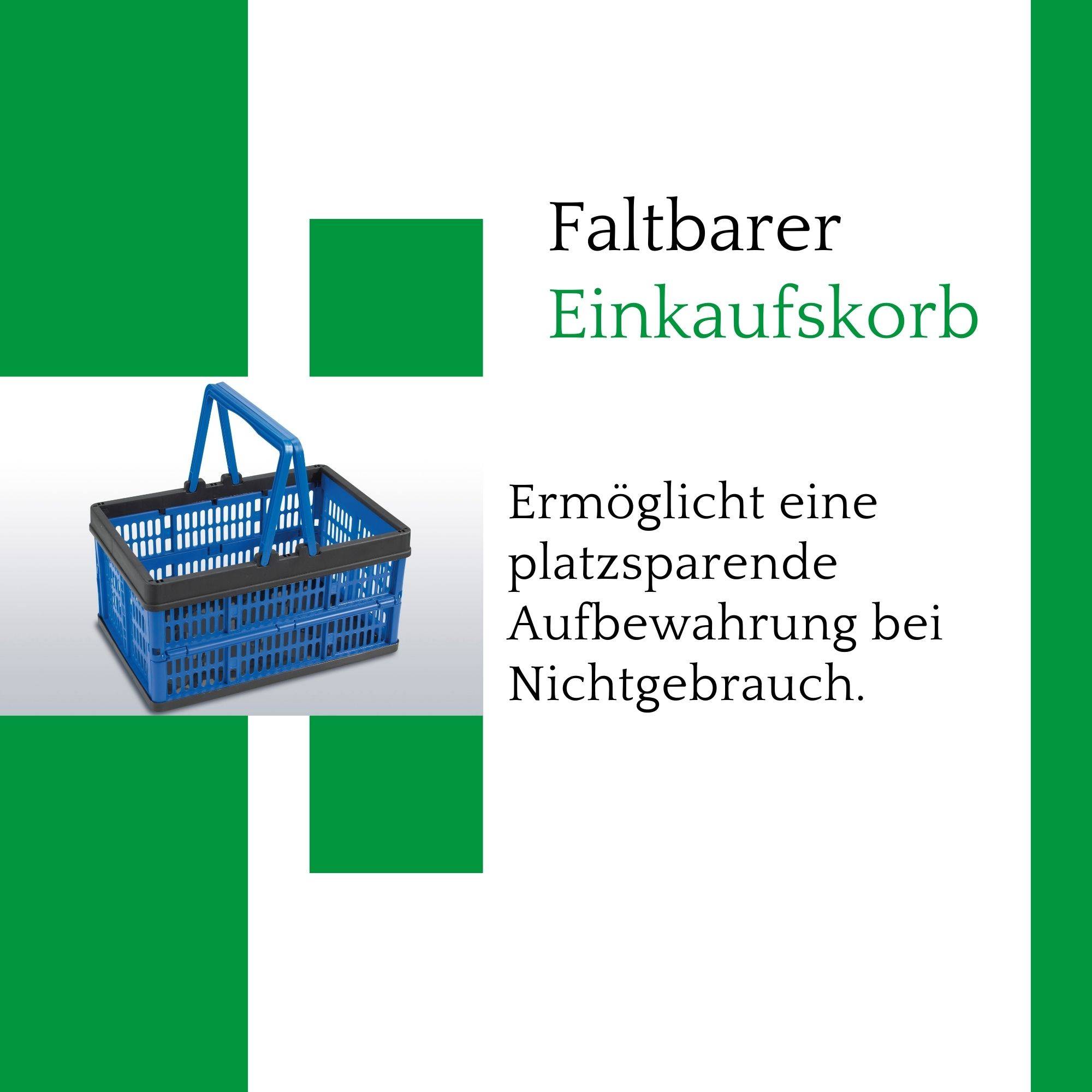 Novaliv Klappbox Blau 10er Set - 16L Faltkorb mit Henkeln - Vielseitiger Einkaufskorb - Praktische Aufbewahrungsbox