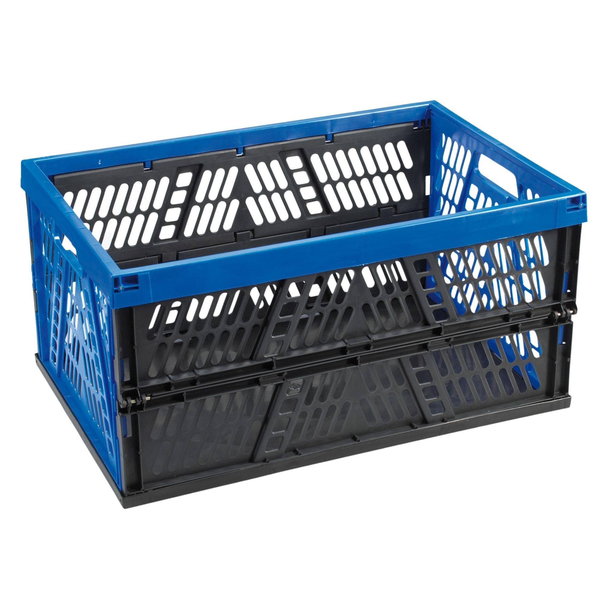 Novaliv Klappbox 45l Blau - Faltbare Korbbox mit praktischen Tragegriffen - Vielseitige Aufbewahrungsbox