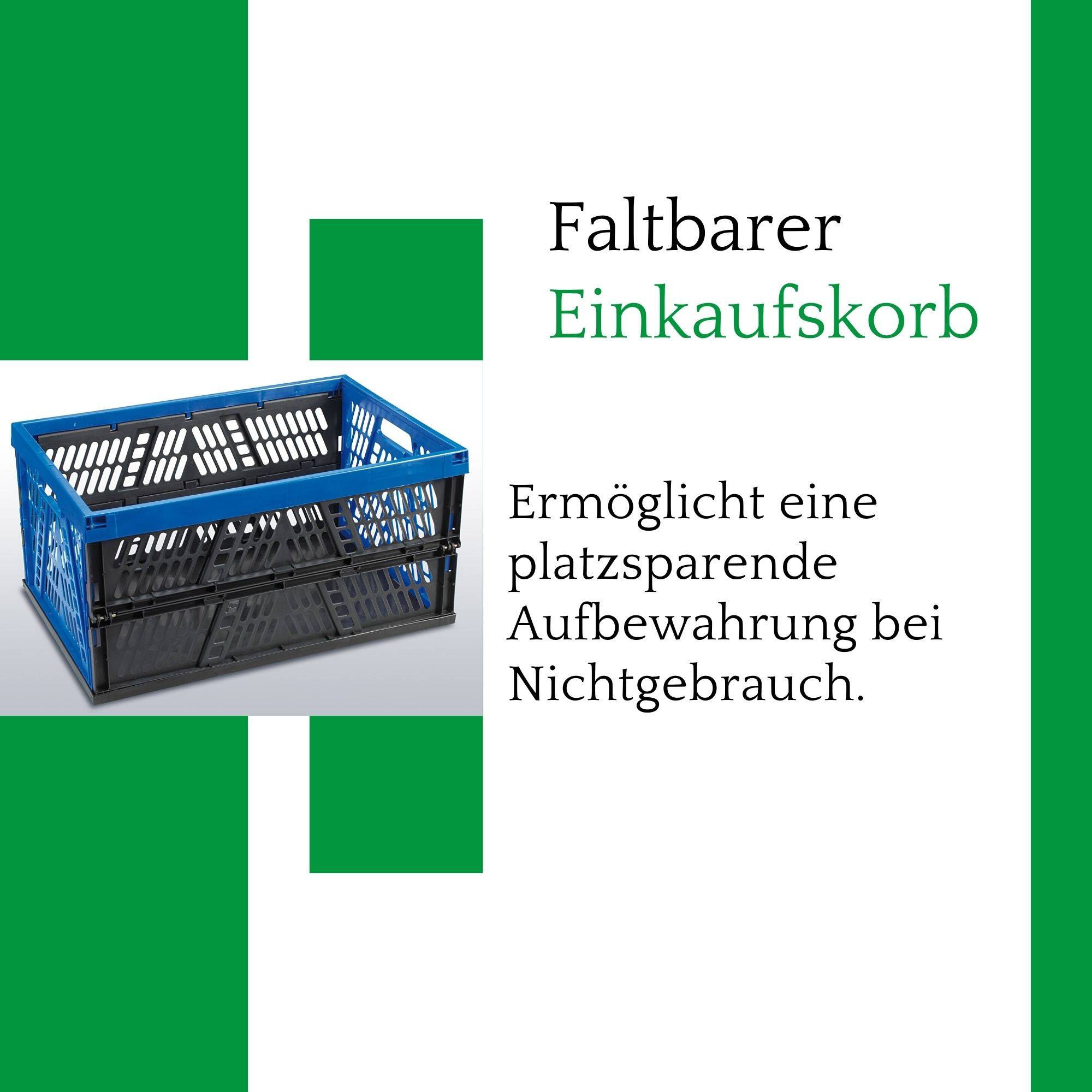 Novaliv Klappbox 45l Blau - Faltbare Korbbox mit praktischen Tragegriffen - Vielseitige Aufbewahrungsbox