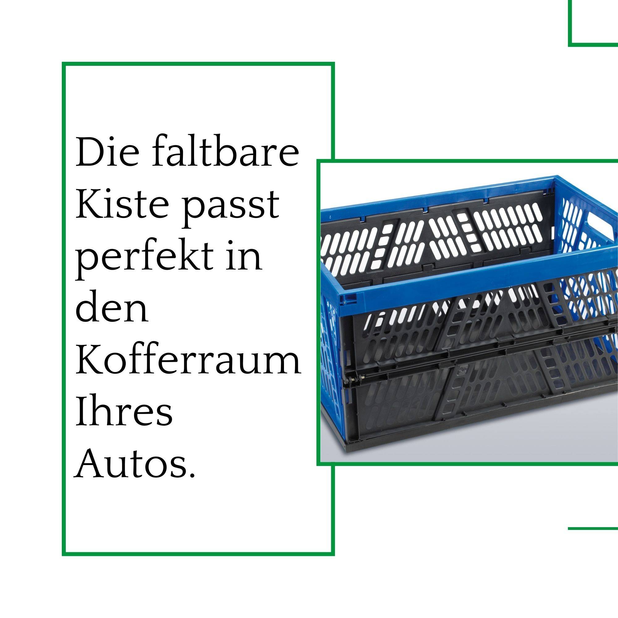 Novaliv Klappbox 45l Blau - Faltbare Korbbox mit praktischen Tragegriffen - Vielseitige Aufbewahrungsbox