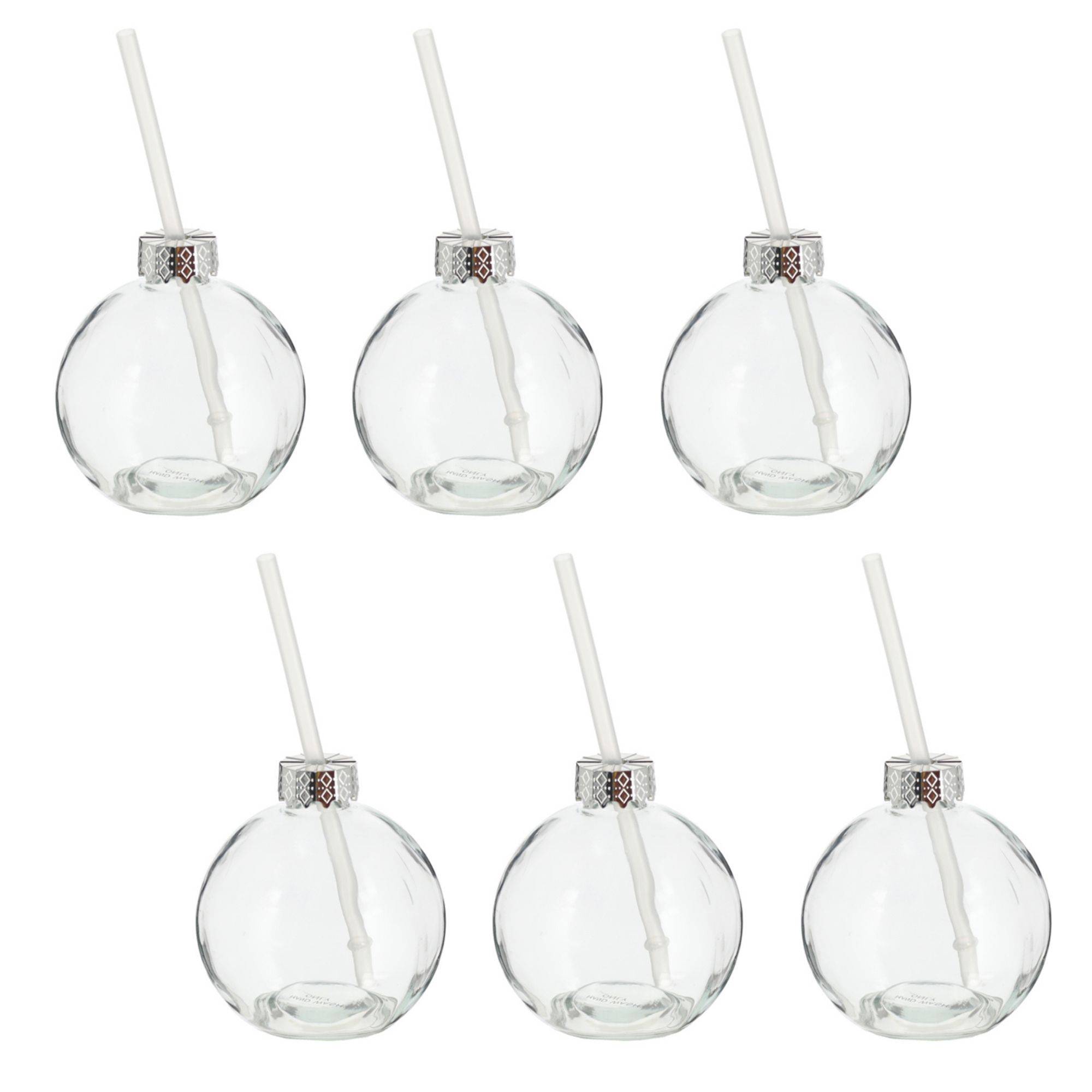 Novaliv 6x Tassen Glühwein 400 ml Trinkglas Christbaumkugel