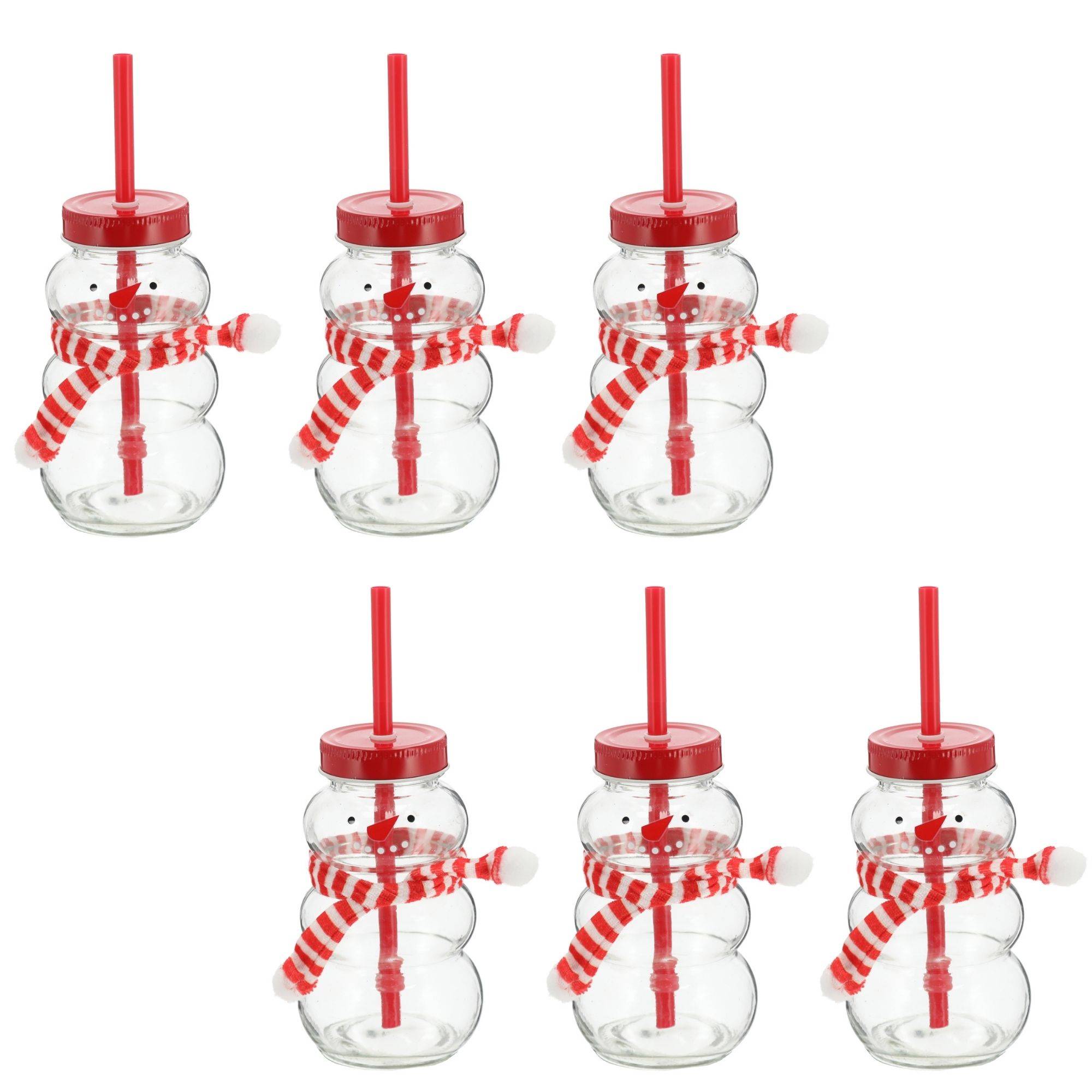 Novaliv 6x Tassen Glühwein 260 ml Trinkglas Schneemann