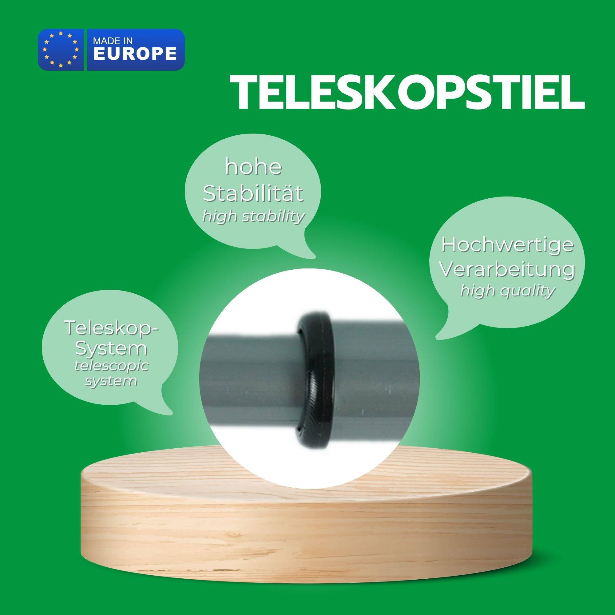 Novaliv Robuster Drahtbesen mit Stiel – Stahlbesen mit Teleskopstiel, Effiziente Moosentfernung, Drahtbürste, für Pflastersteine & Garten, Stahldr