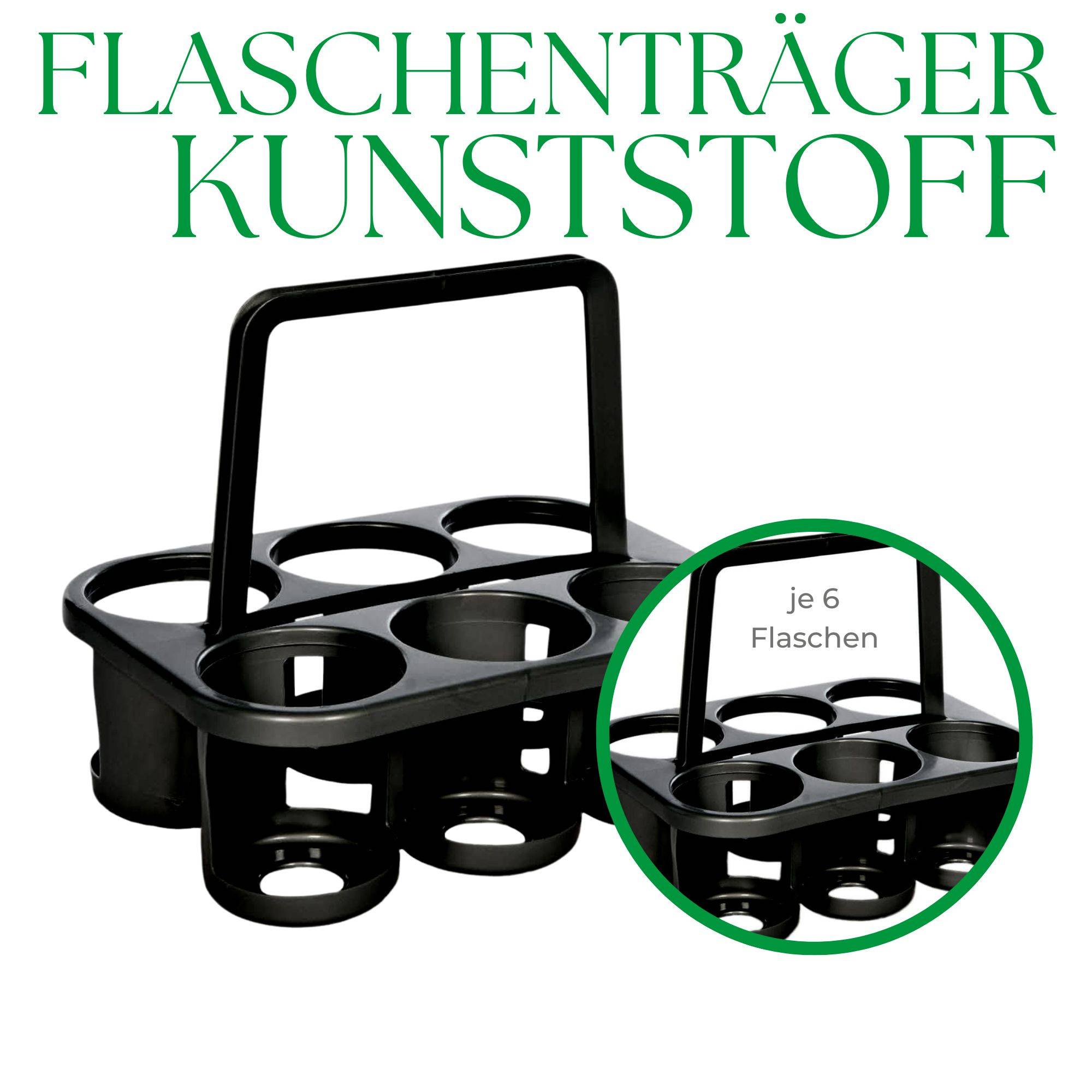 Novaliv Flaschenträger 6 Flaschen - Stabiler Halt - Getränkekorb Kunststoff, Stapelbar, 32x23x28cm Anthrazit - Ideal für Küche & Keller - Getränk