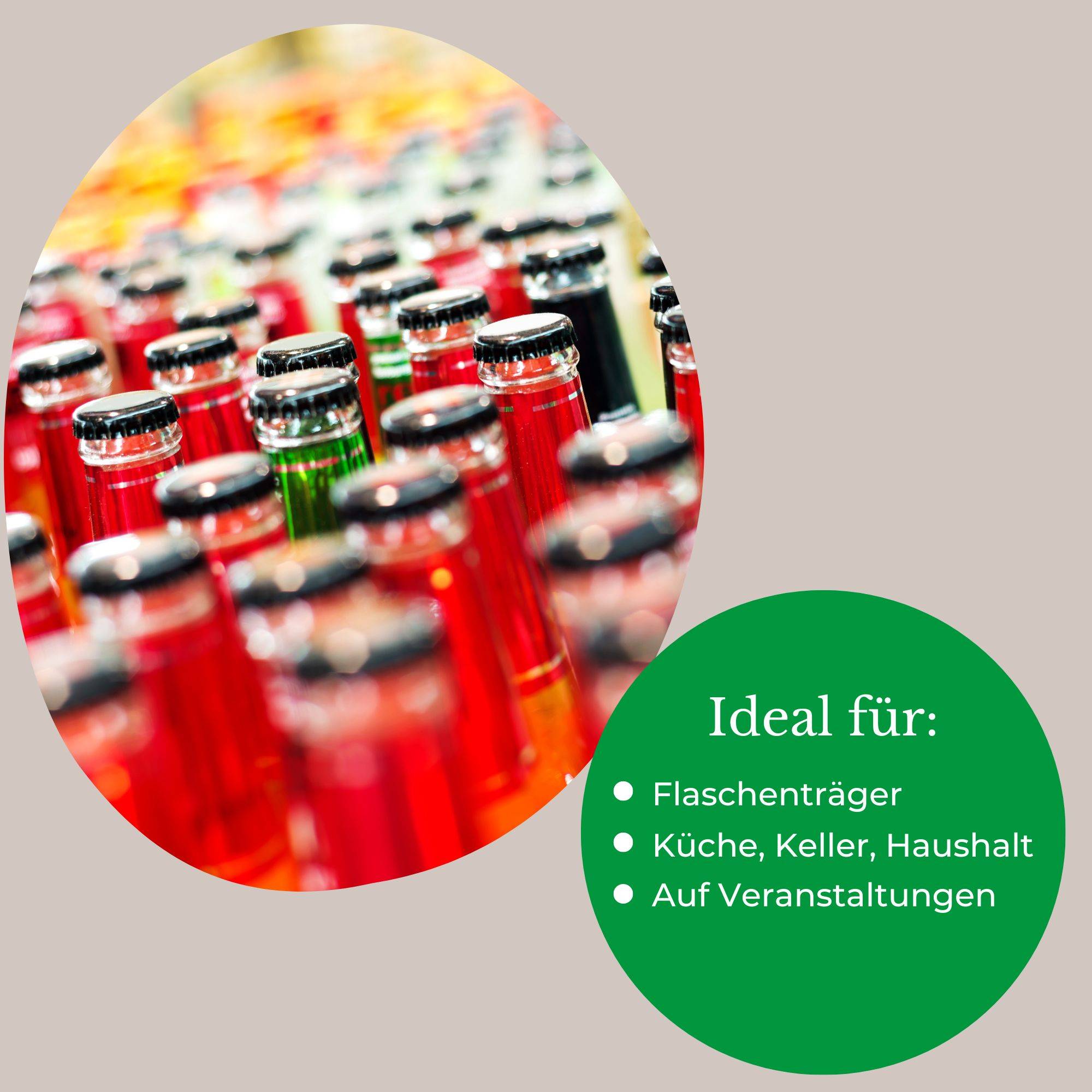 Novaliv Flaschenträger 6 Flaschen - Stabiler Halt - Getränkekorb Kunststoff, Stapelbar, 32x23x28cm Anthrazit - Ideal für Küche & Keller - Getränk