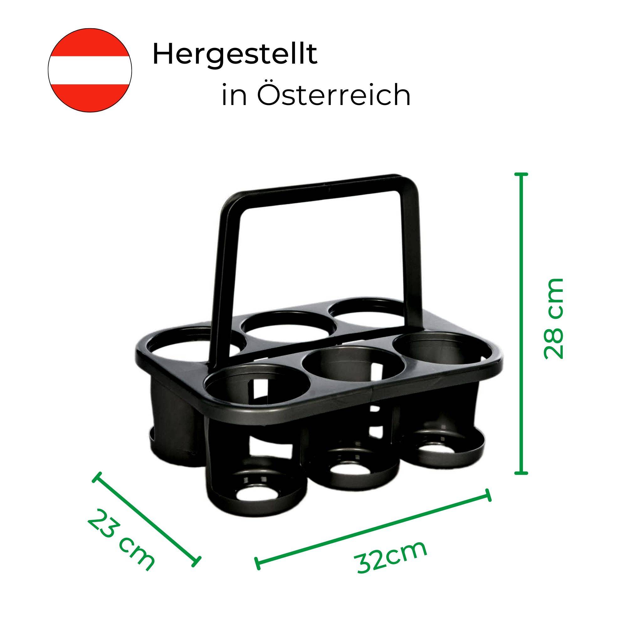 Novaliv 4x Flaschenträger für 24 Flaschen - Stabiler Halt - Getränkekorb Kunststoff, Stapelbar, 32x23x28cm Anthrazit SILBER- Ideal für Küche & Ke