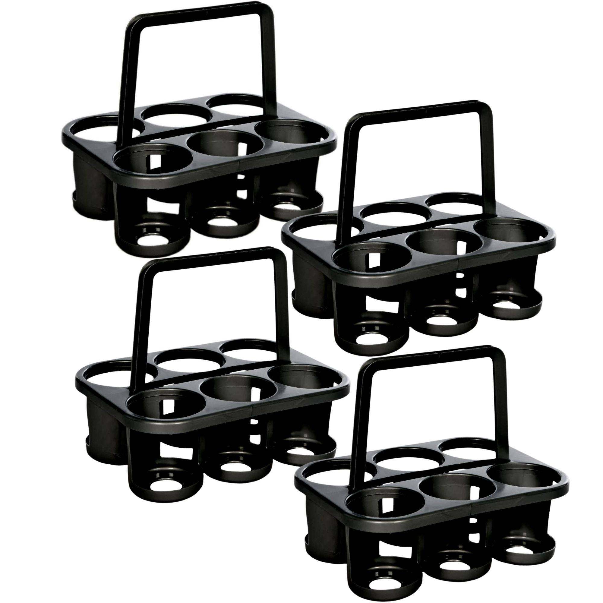 Novaliv 4x Flaschenträger für 24 Flaschen - Stabiler Halt - Getränkekorb Kunststoff, Stapelbar, 32x23x28cm Anthrazit - Ideal für Küche & Keller G