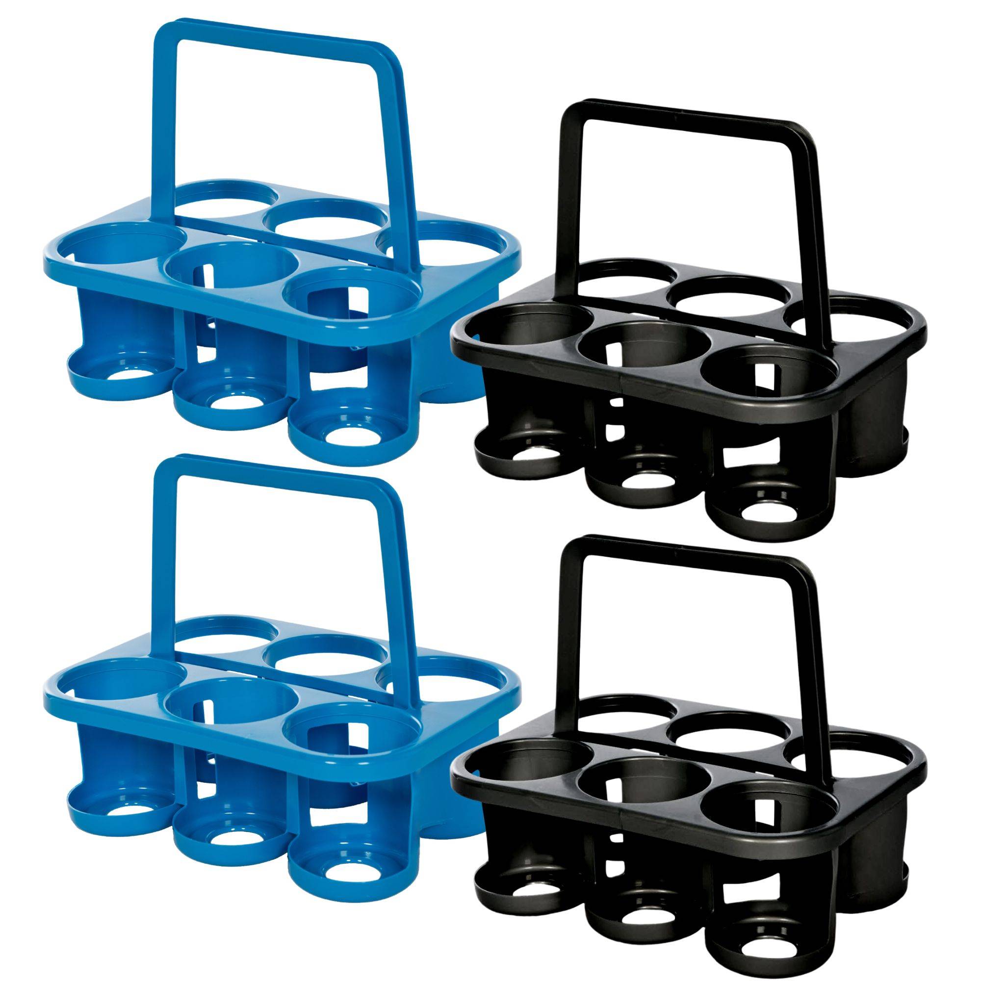 Novaliv 4x Flaschenträger für 24 Flaschen - Stabiler Halt - Getränkekorb Kunststoff, Stapelbar, 32x23x28cm Anthrazit SILBER- Ideal für Küche & Ke