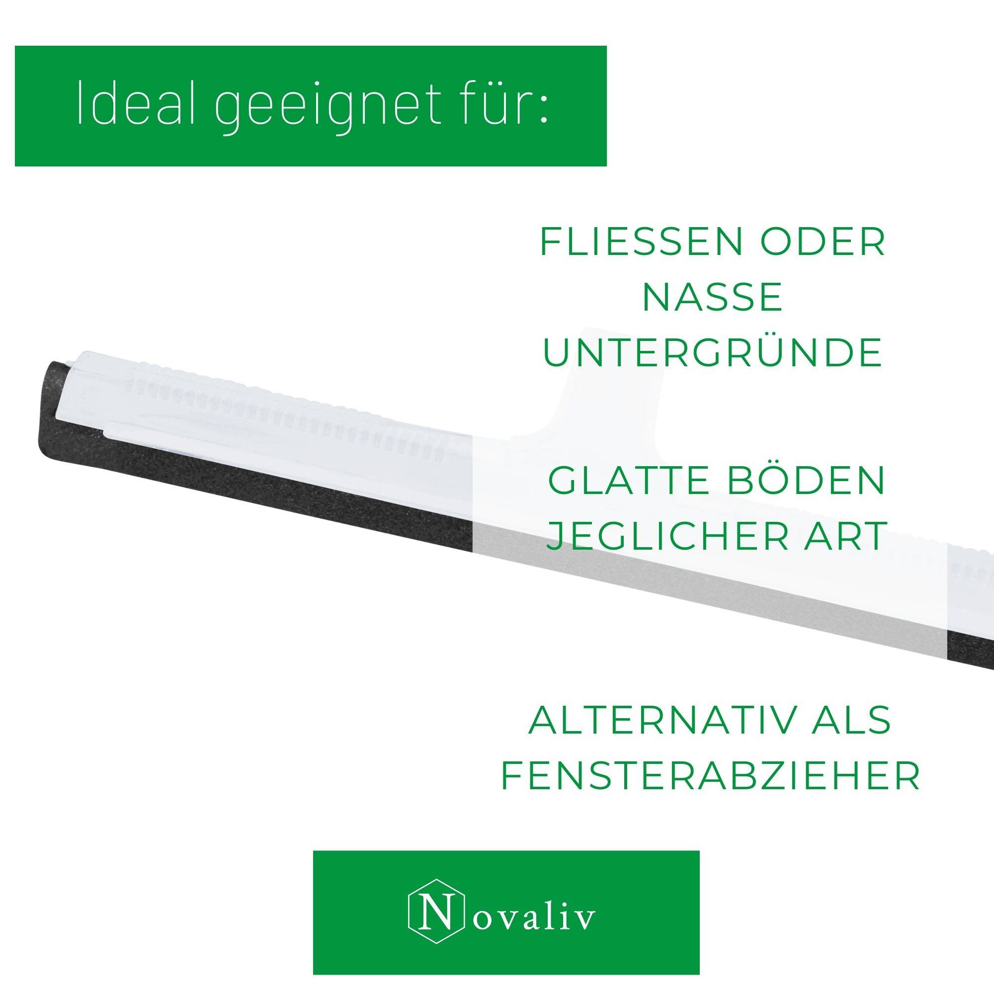 Novaliv 3x Badabzieher mit Schraub- Steckstiel Dusche Kunststoff 43cm Badabzieher Dusche Fliesen Wasser Abzieher Schieber für Boden Wasserabzieher