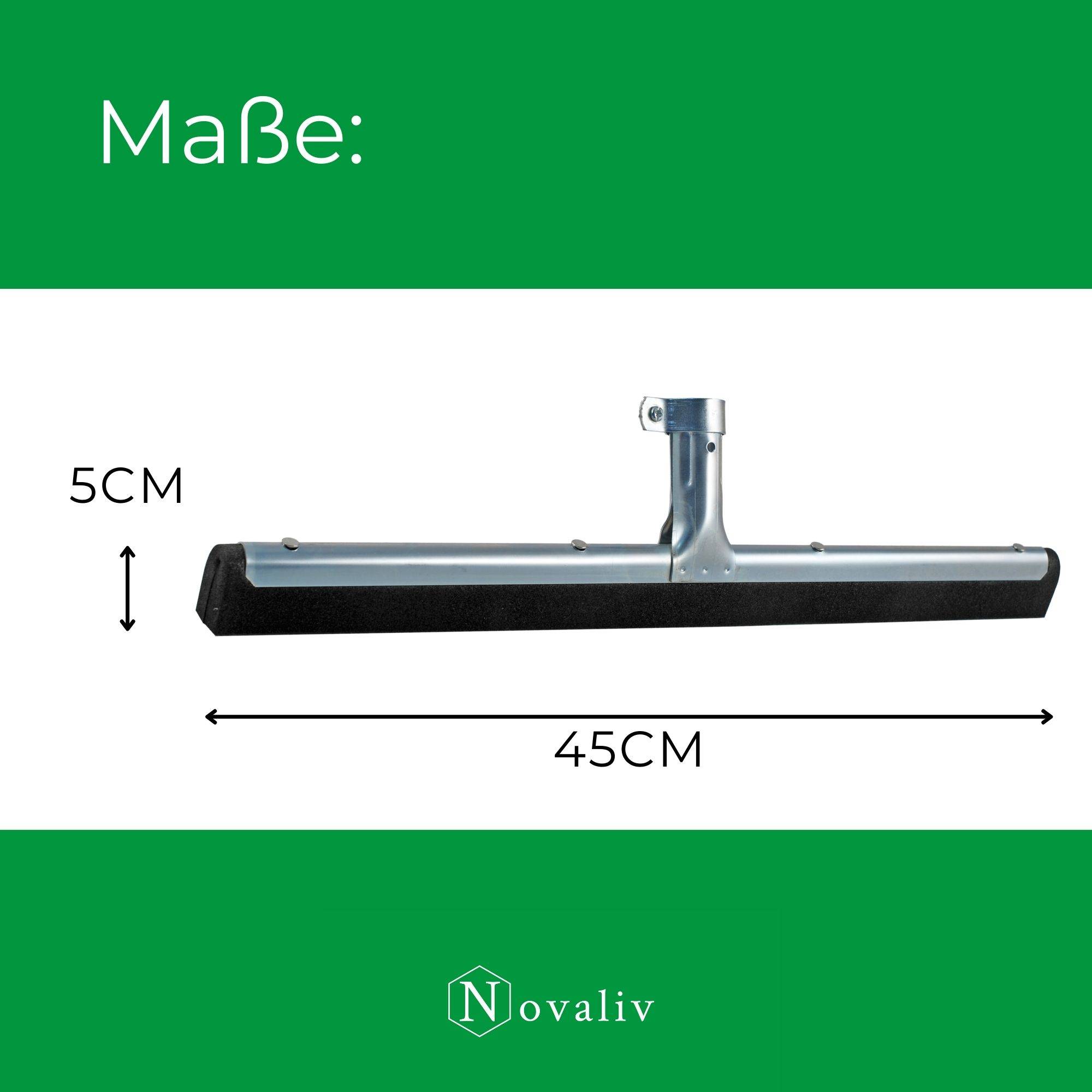 Novaliv 10x Fliesenabzieher Dusche 45 cm Boden mit Schraub- Steckstiel 137 cm Wasserabzieher für Boden Garten Bad Terasse Auto Wasserschieber Metall