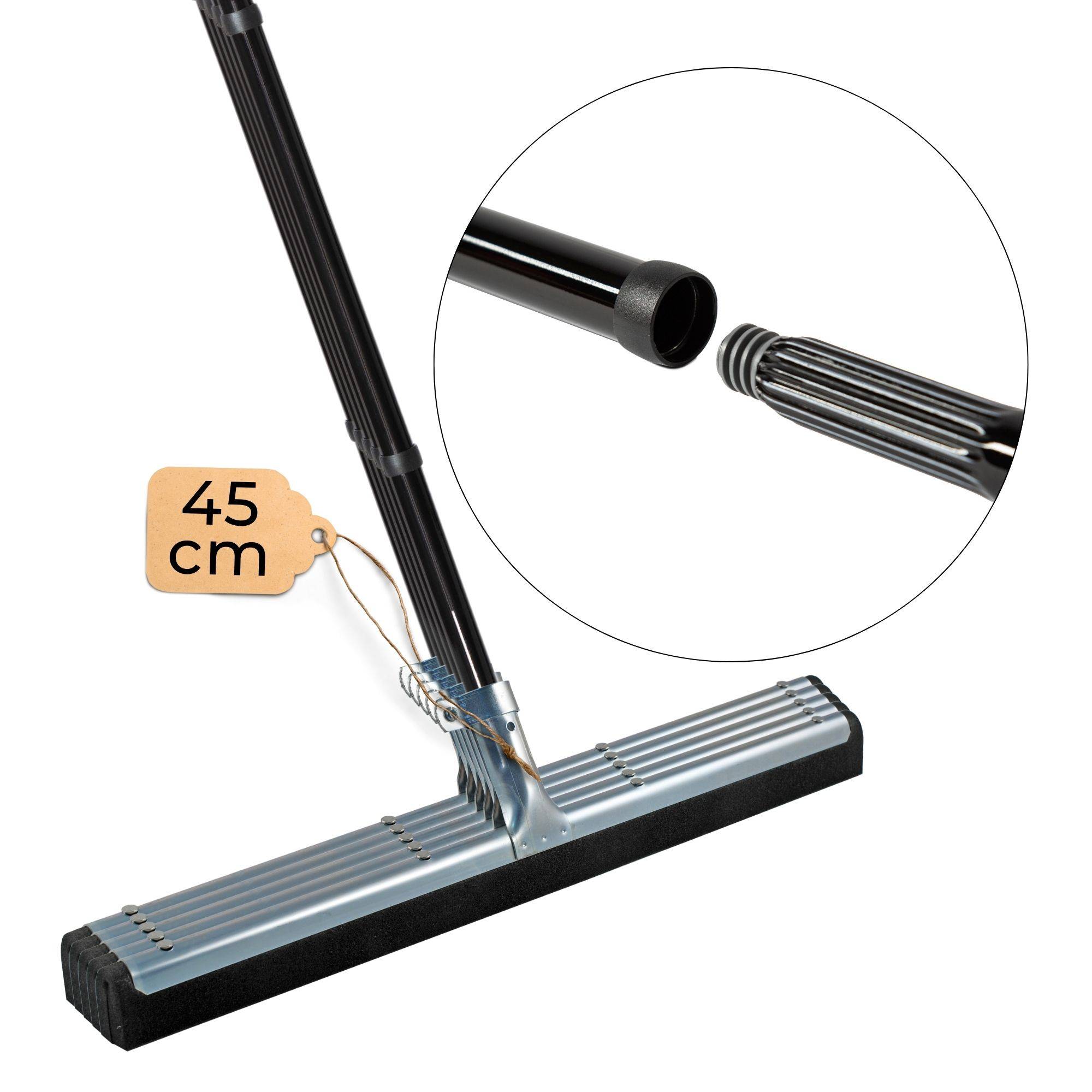 Novaliv 5x Wasserabzieher Boden Dusche 45 cm Auto mit 137 cm Stiel Duschabzieher Abzieher Dusche Boden Abzieher Fenster Profi Wasserschieber