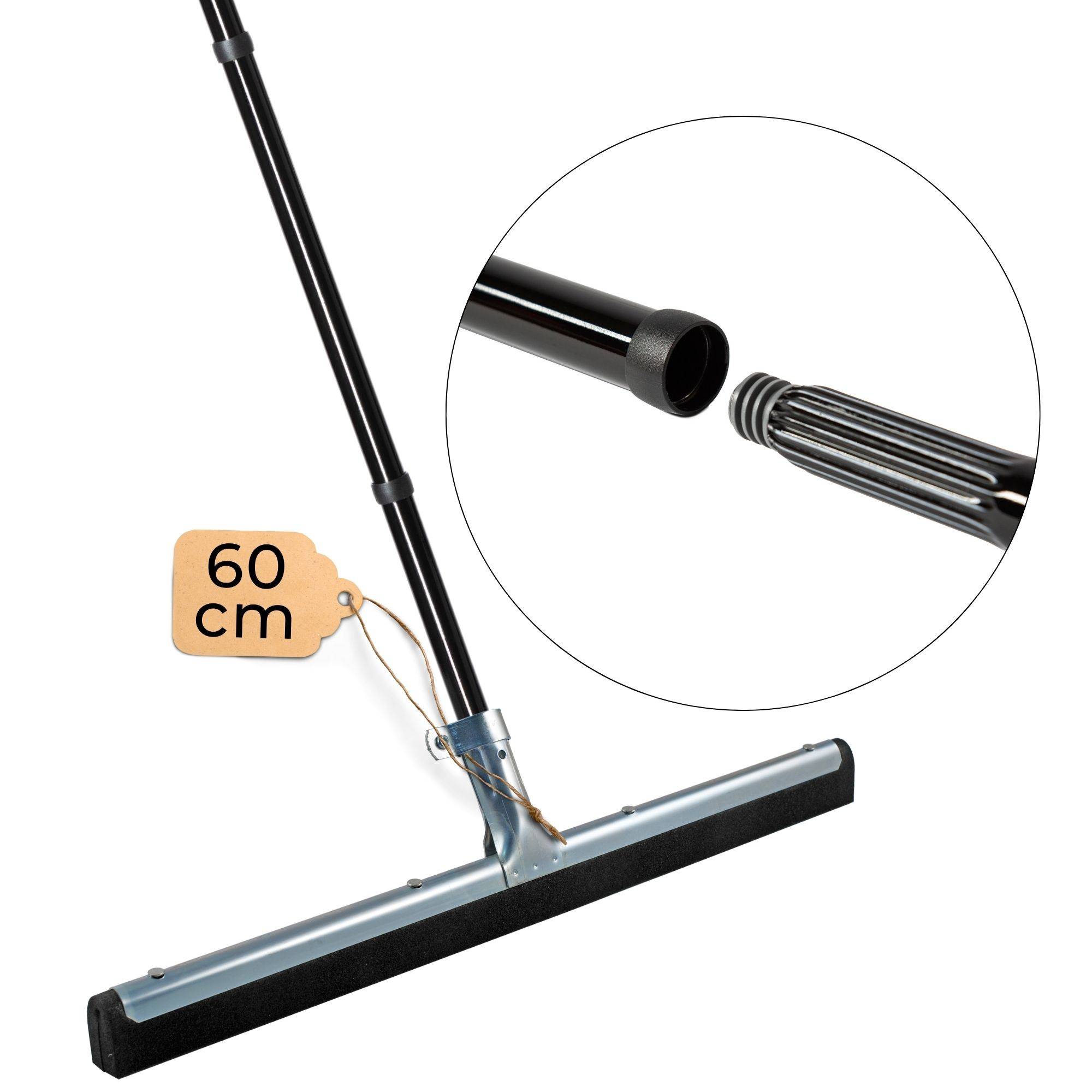 Novaliv Wasserschieber Bodenabzieher 60cm mit Stiel 137 cm Duschabzieher Abzieher Dusche Boden Abzieher Fenster Profi Wasser Abzieher Schieber für