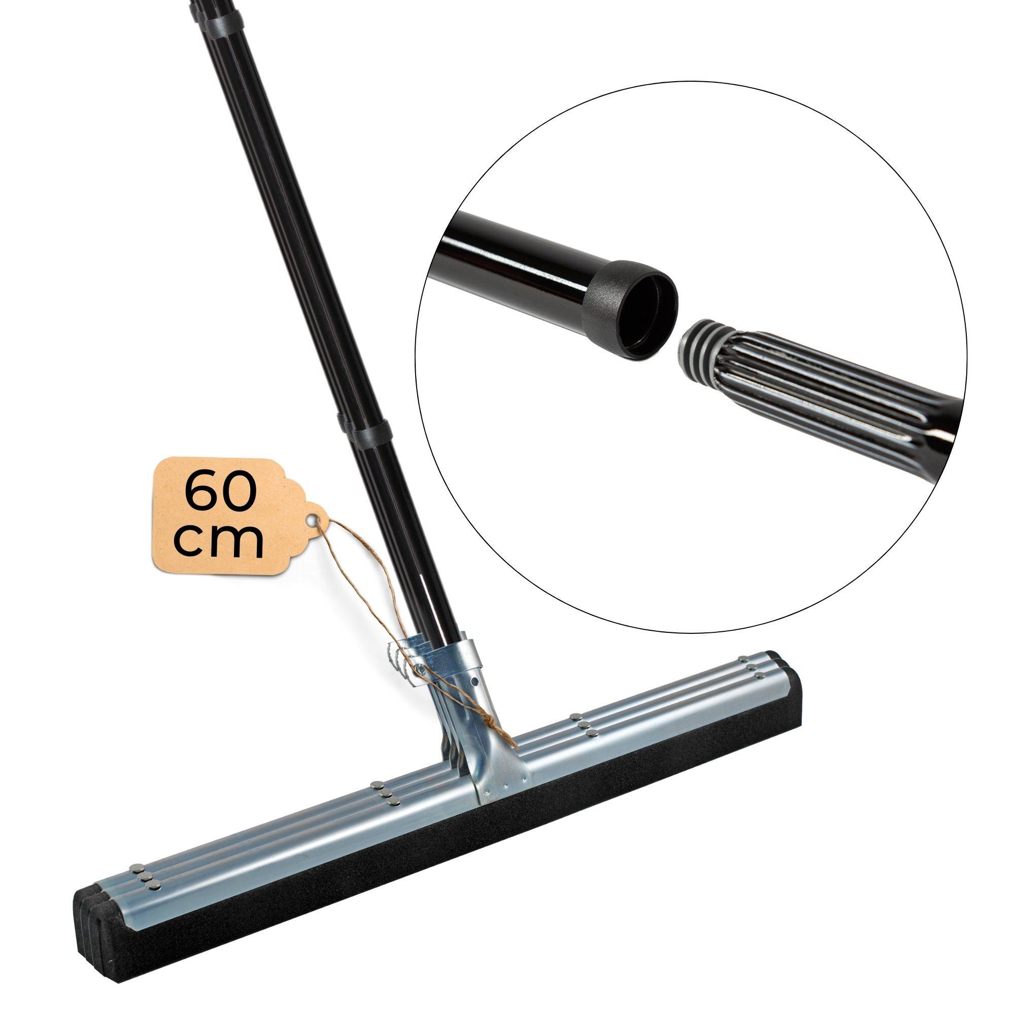 Novaliv 3x Badabzieher mit Stiel 60 cm Dusche Metall Badabzieher Dusche Metall XXL breit Fliesen Wasser Abzieher Schieber für Boden Wasserabzieher