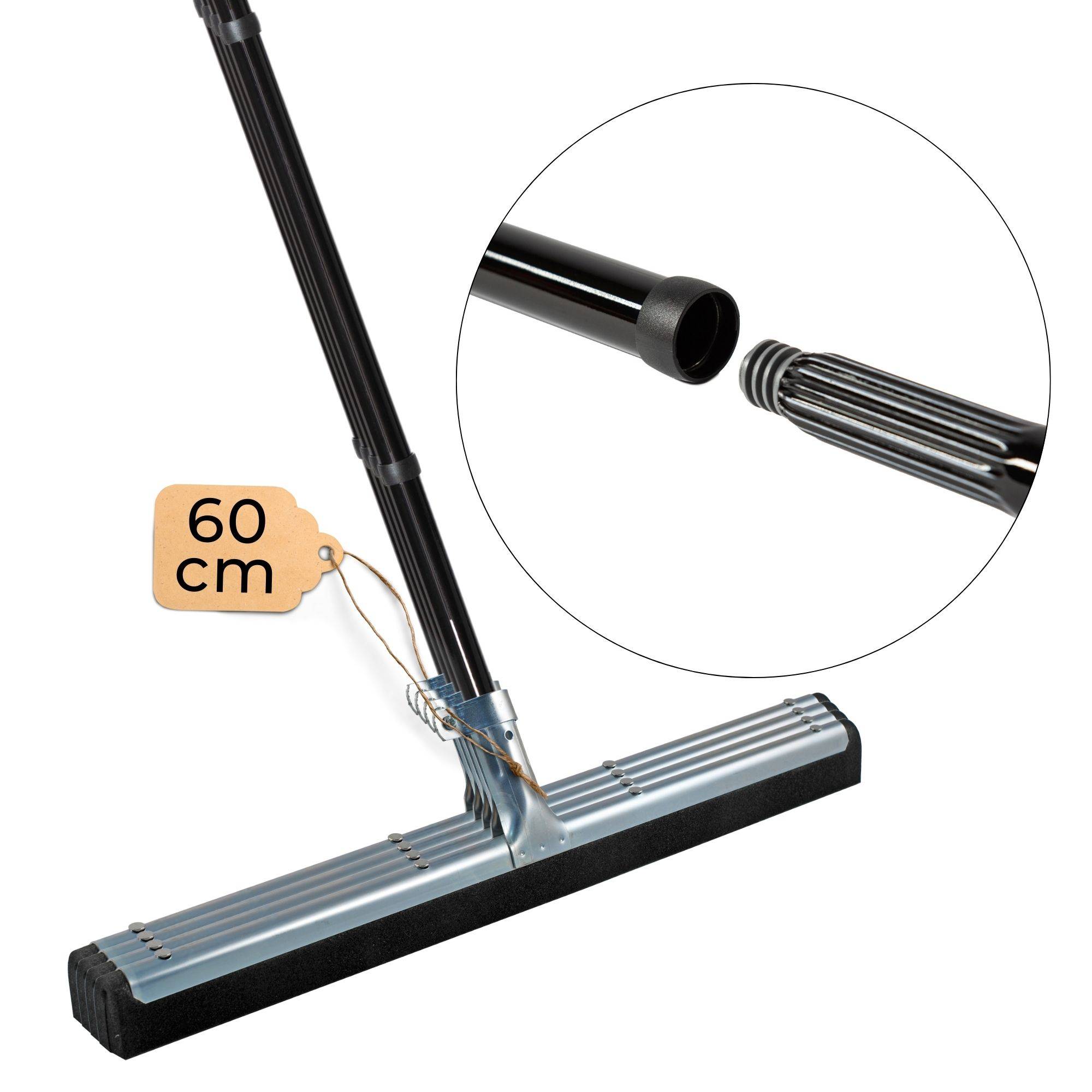 Novaliv 4x Duschabzieher langer Stiel 137 cm Bodenabzieher Dusche 60 cm Terasse groß Fensterreiniger Wasserschieber Metall Boden Pool Badabzieher