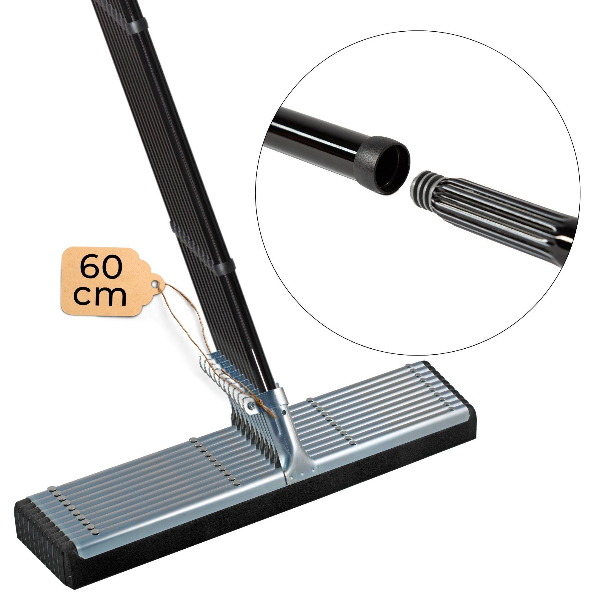 Novaliv 10x Fliesenabzieher Dusche 60 cm Boden mit Schraub- Steckstiel 137 cm Wasserabzieher für Boden Garten Bad Terasse Auto Wasserschieber Metall