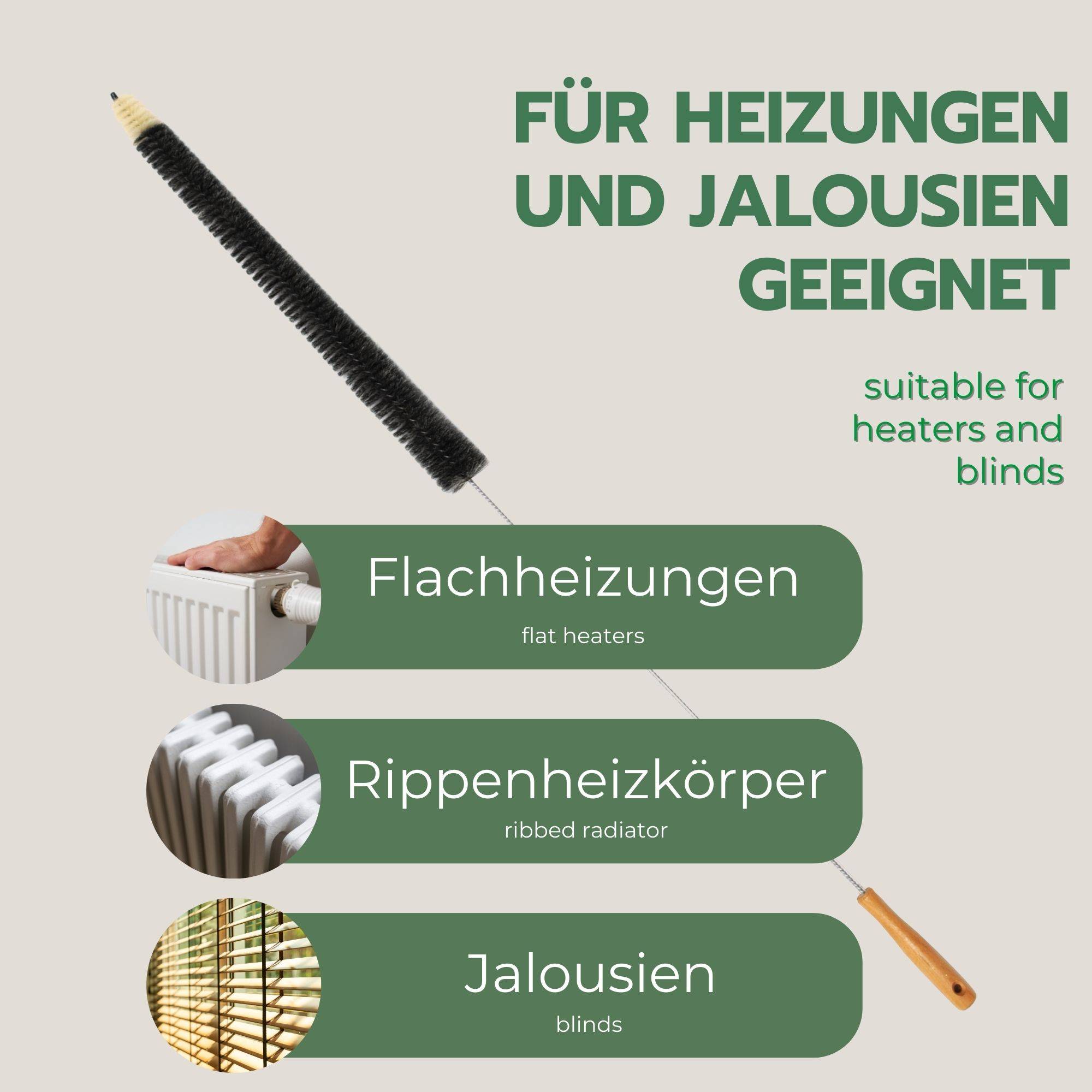 Novaliv 2x Heizkörperbürste Rippenheizkörper Heizungsbürste Heizkörper Reinigungsbürste 115x45x3,5cm IDEAL als Heizung Reinigungsbürste Rippen
